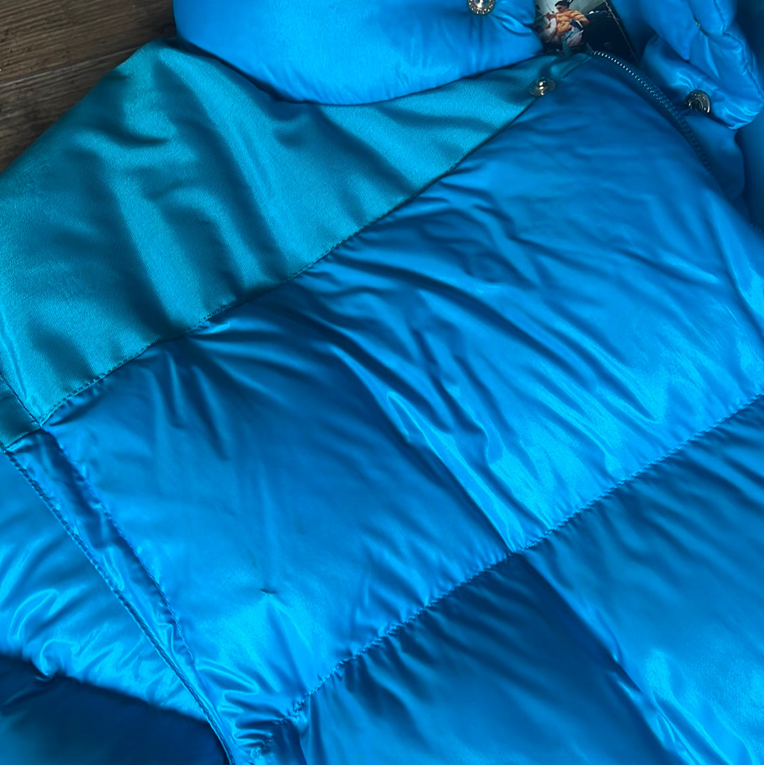 Moncler Grenoble down jacket, blue, size L, labels and finishing detail — view 7