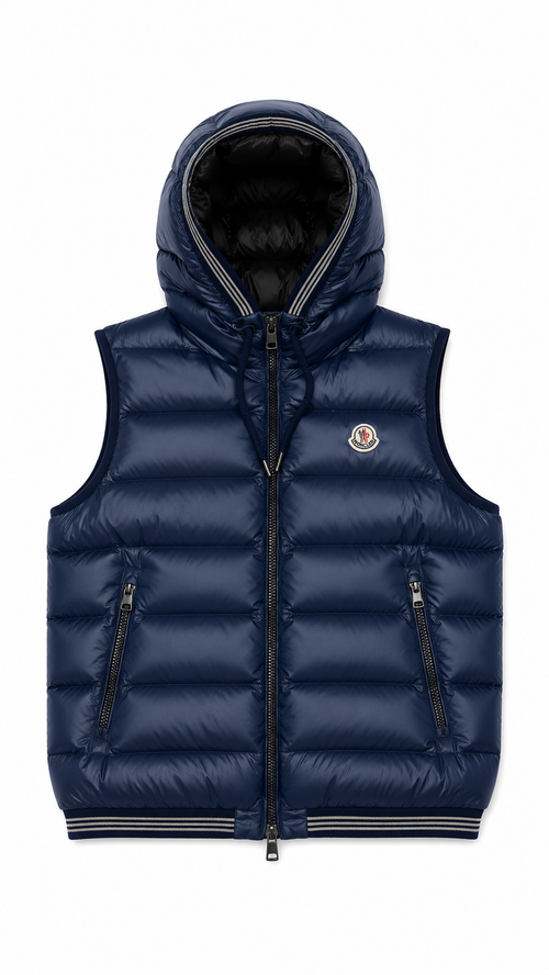 Gilet imbottito Moncler Amiens - Blu navy - Taglia 4