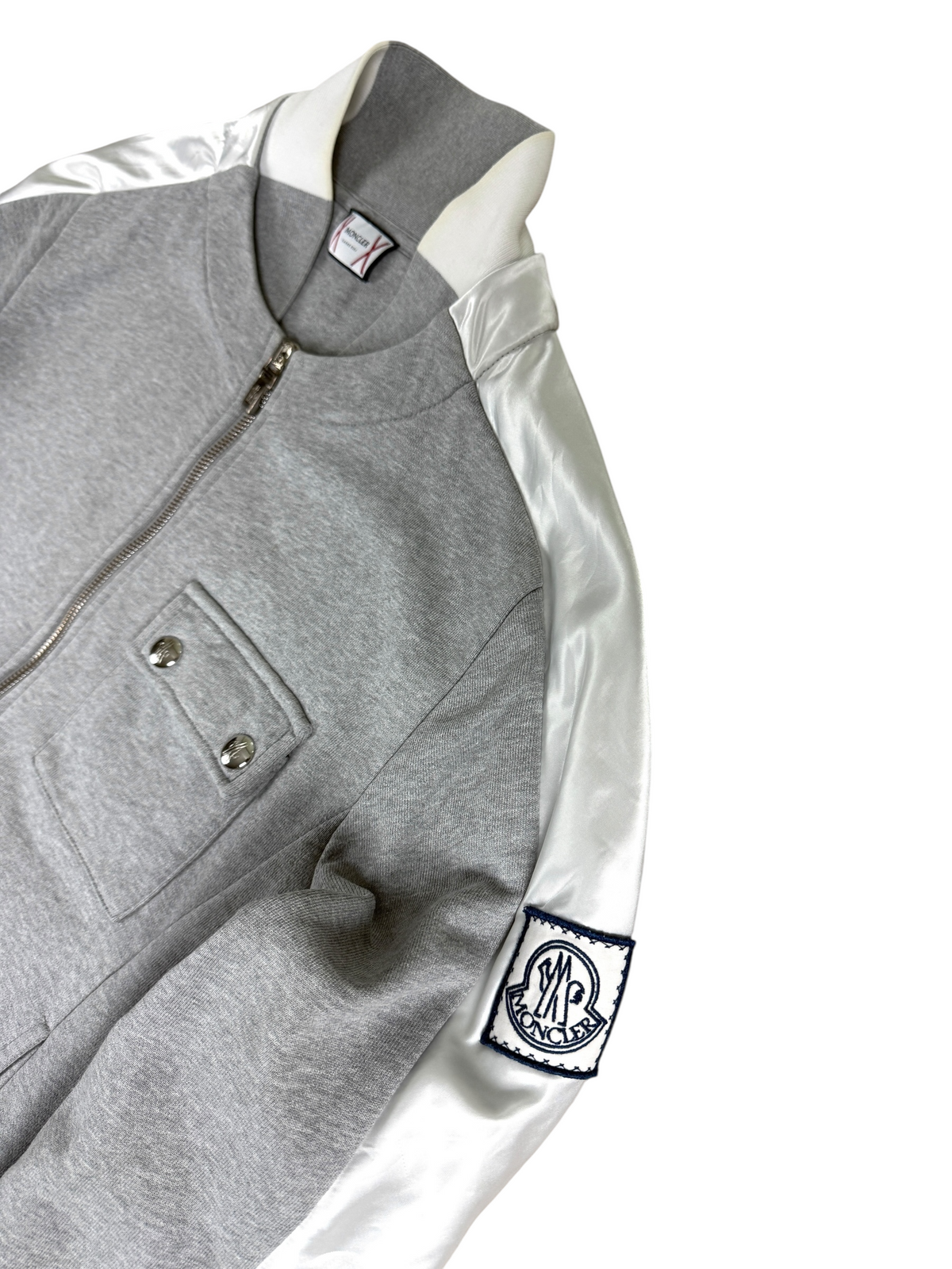 Gilet Moncler gris / blanc taille M - Vue de dos