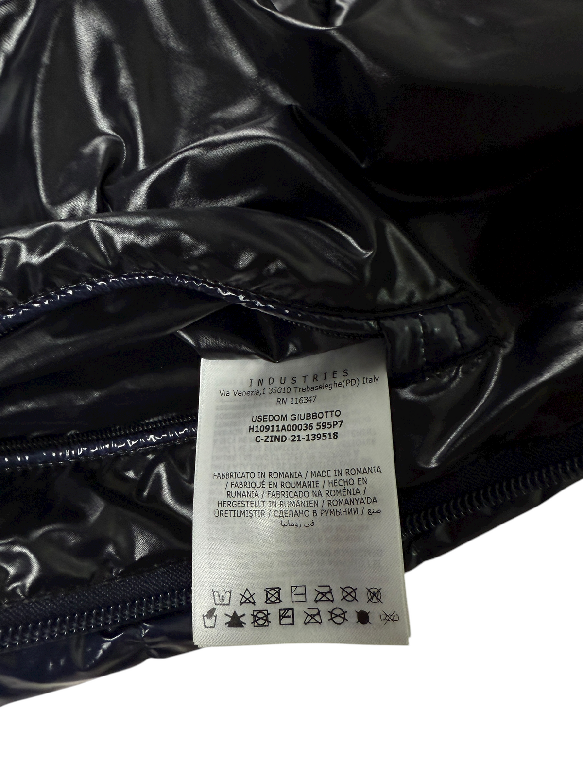 Gilet Moncler marine taille M - Logo et étiquette