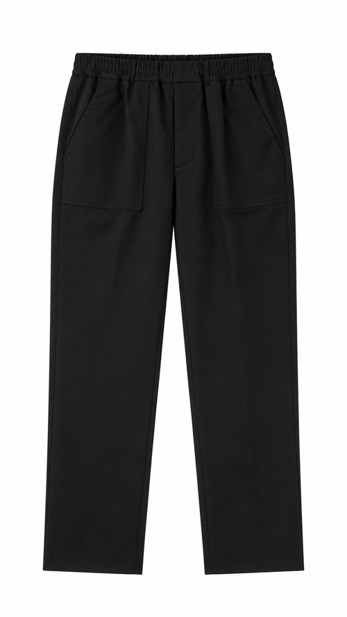 Pantaloni Moncler in lana vergine con vita elasticizzata - Nero - Taglia 46 - Nuovo