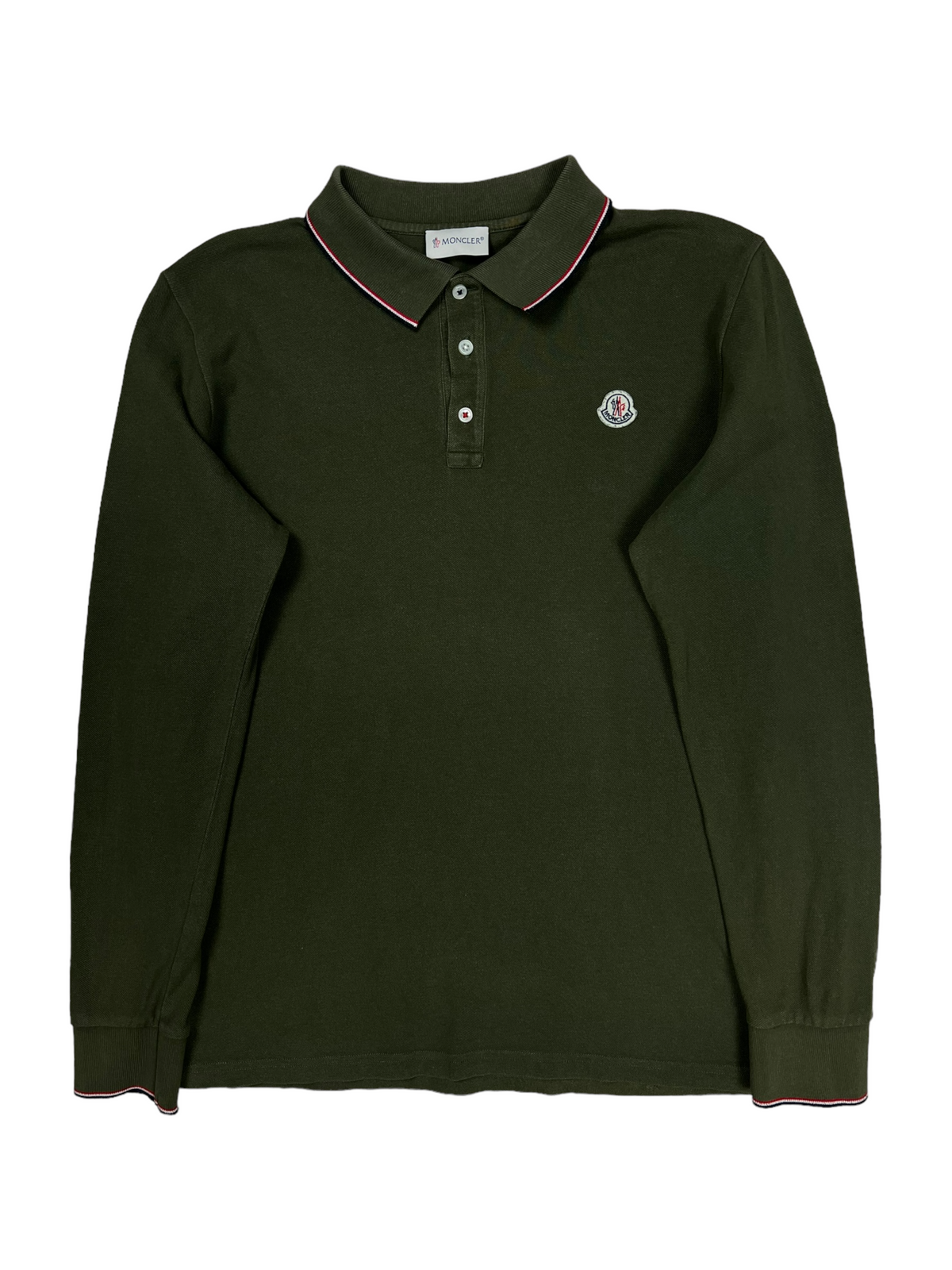 Polo Moncler kaki taille 14 ans - Vue de face