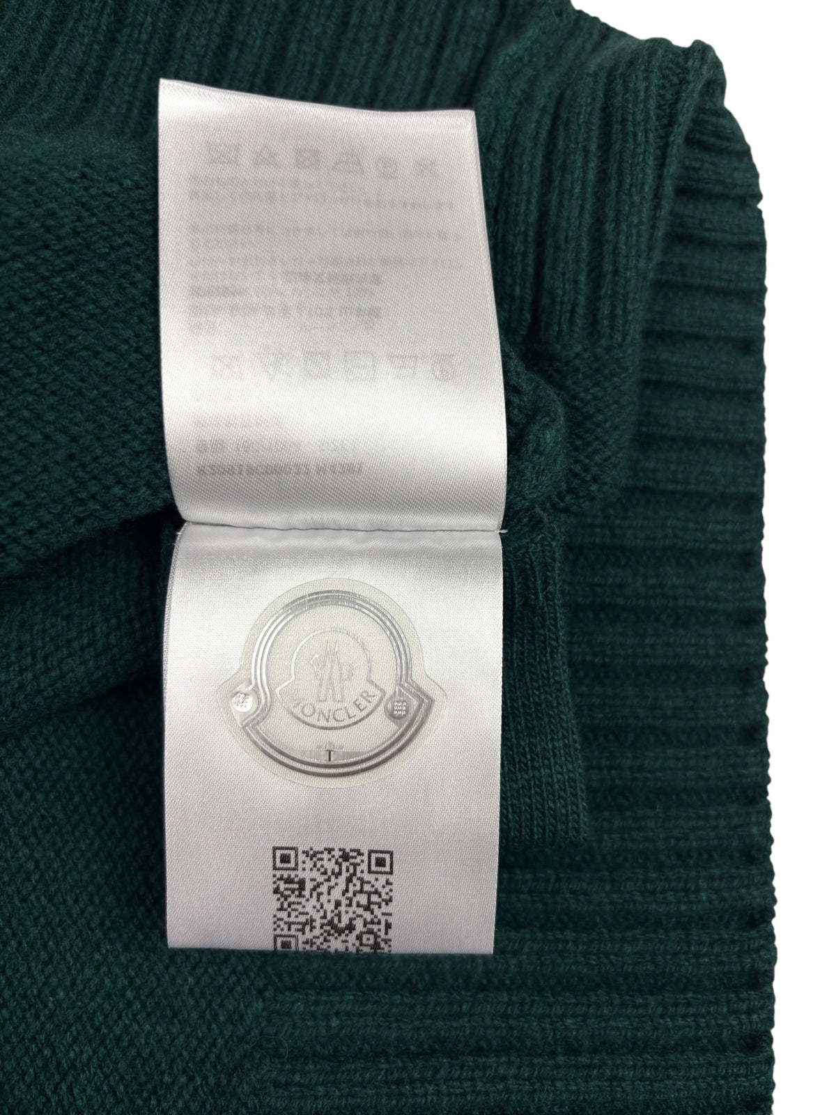 Pull Moncler vert taille L - Logo et étiquette