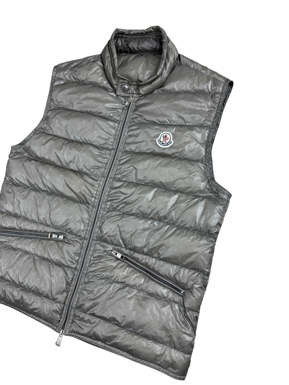 Veste Moncler gris métallisé taille 1 - Vue de dos