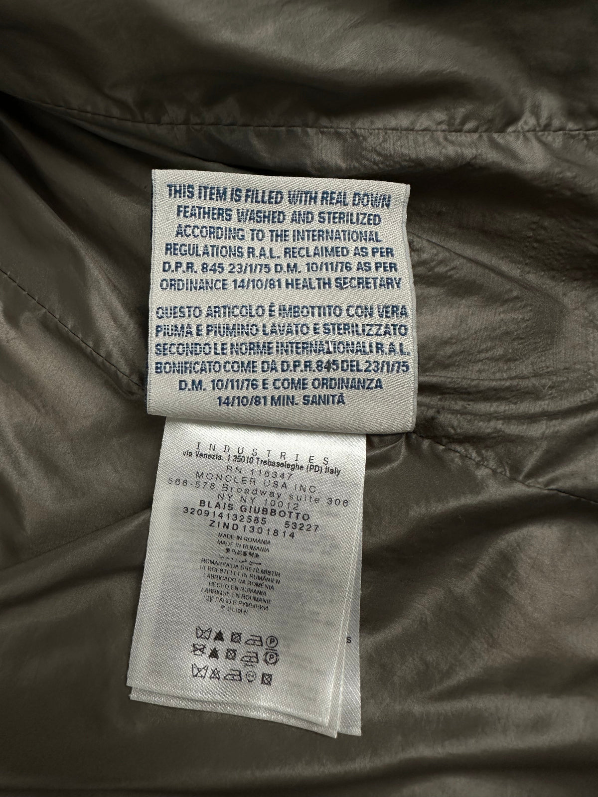 Veste Moncler gris taille 1 - Vue côté