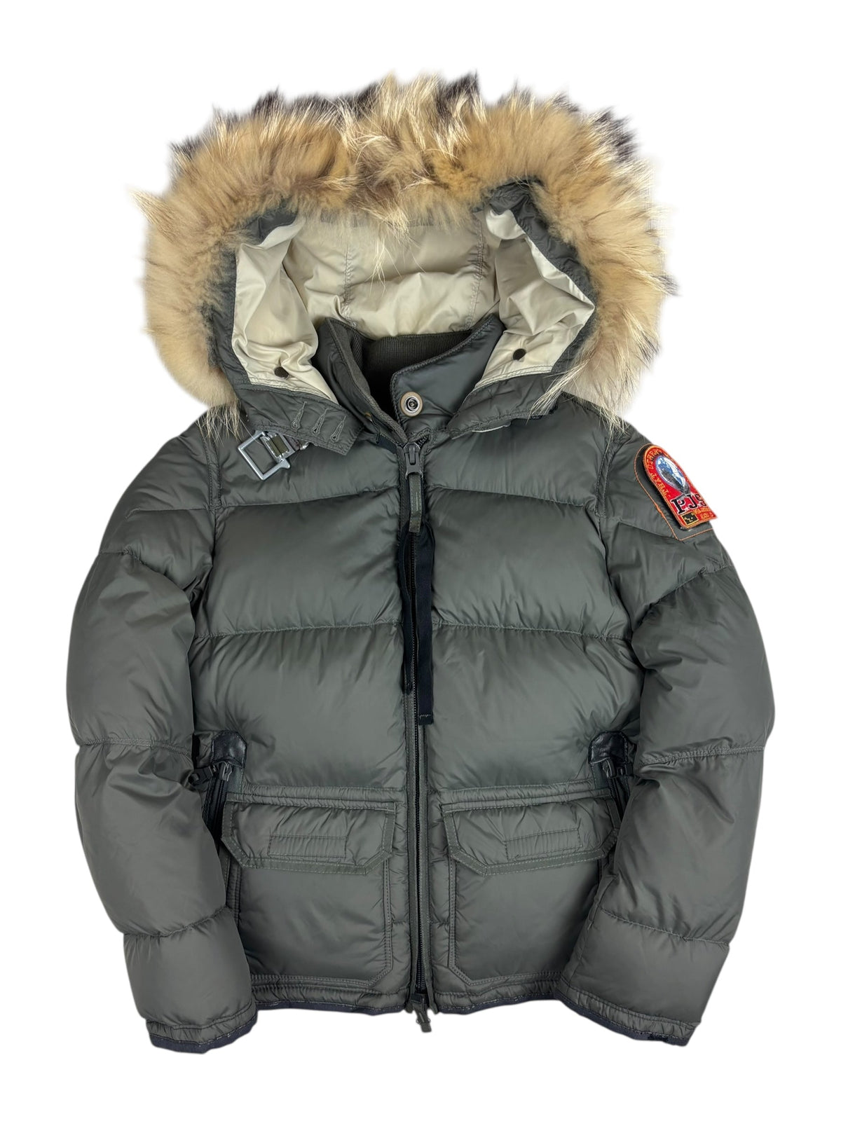 Doudoune Parajumpers kaki grisé taille 14 ans - Vue de face