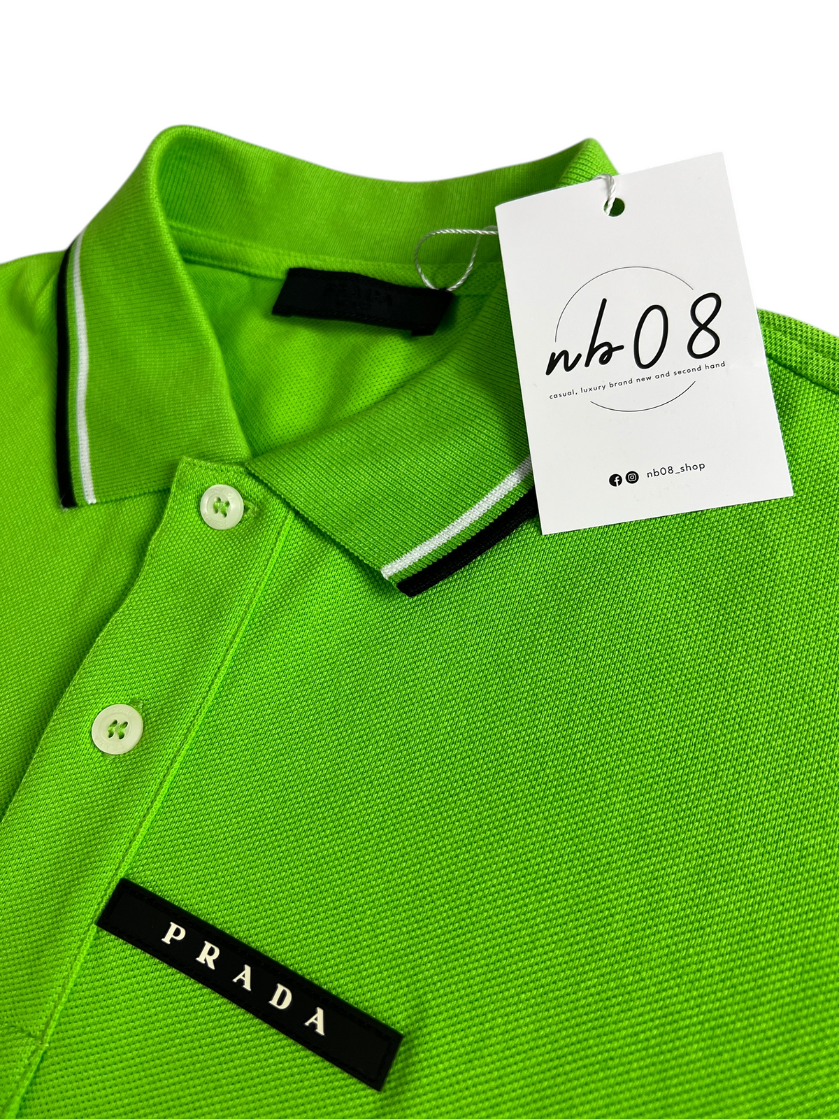 Polo Prada vert taille M - Détail