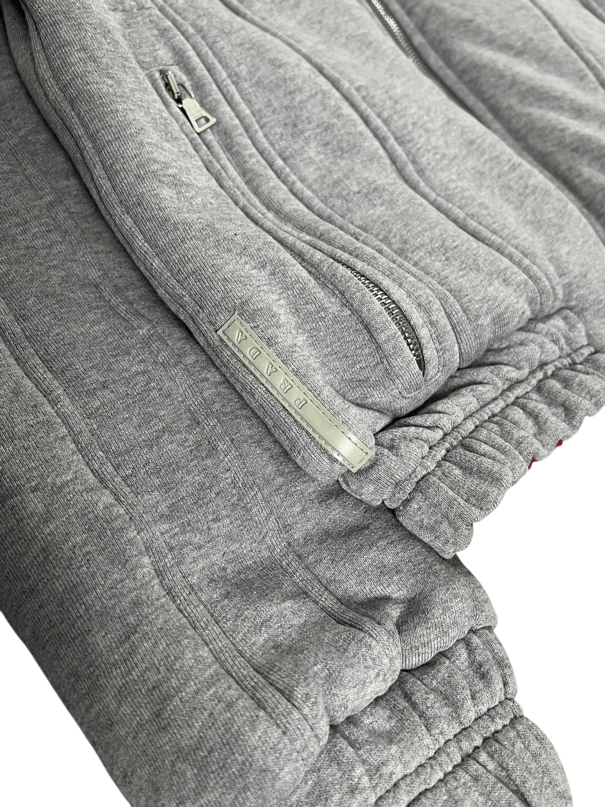 Veste Réversible Prada gris taille S, seconde main authentifiée NB08, détail étiquettes et finitions — vue 3