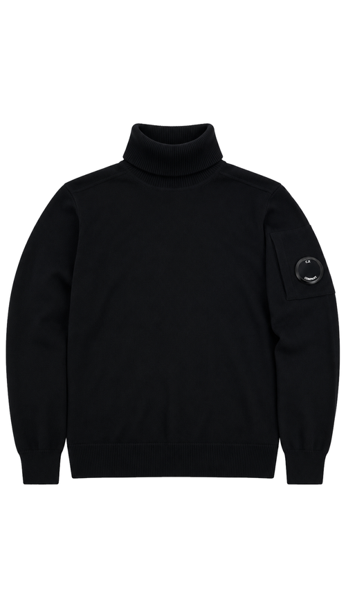 Pull Col Roulé C.P Company Lens en Laine - Noir - Taille 54