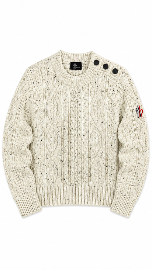 Pull en Laine Moncler Grenoble - Crème/Noir - Taille L - Neuf