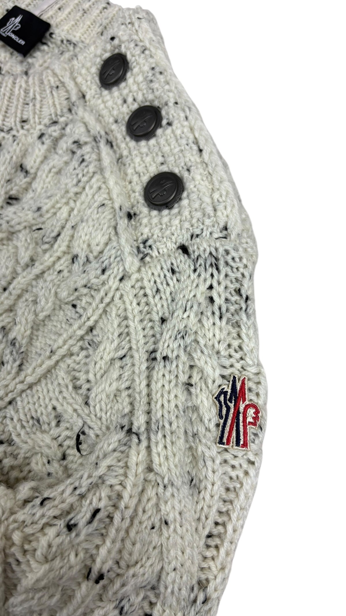 Pull en laine Moncler Grenoble crème noir taille L neuf - vue 2/4
