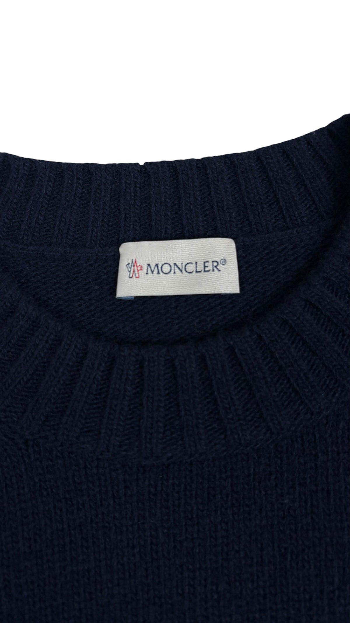 Pull Moncler marine taille L - vue 3/4