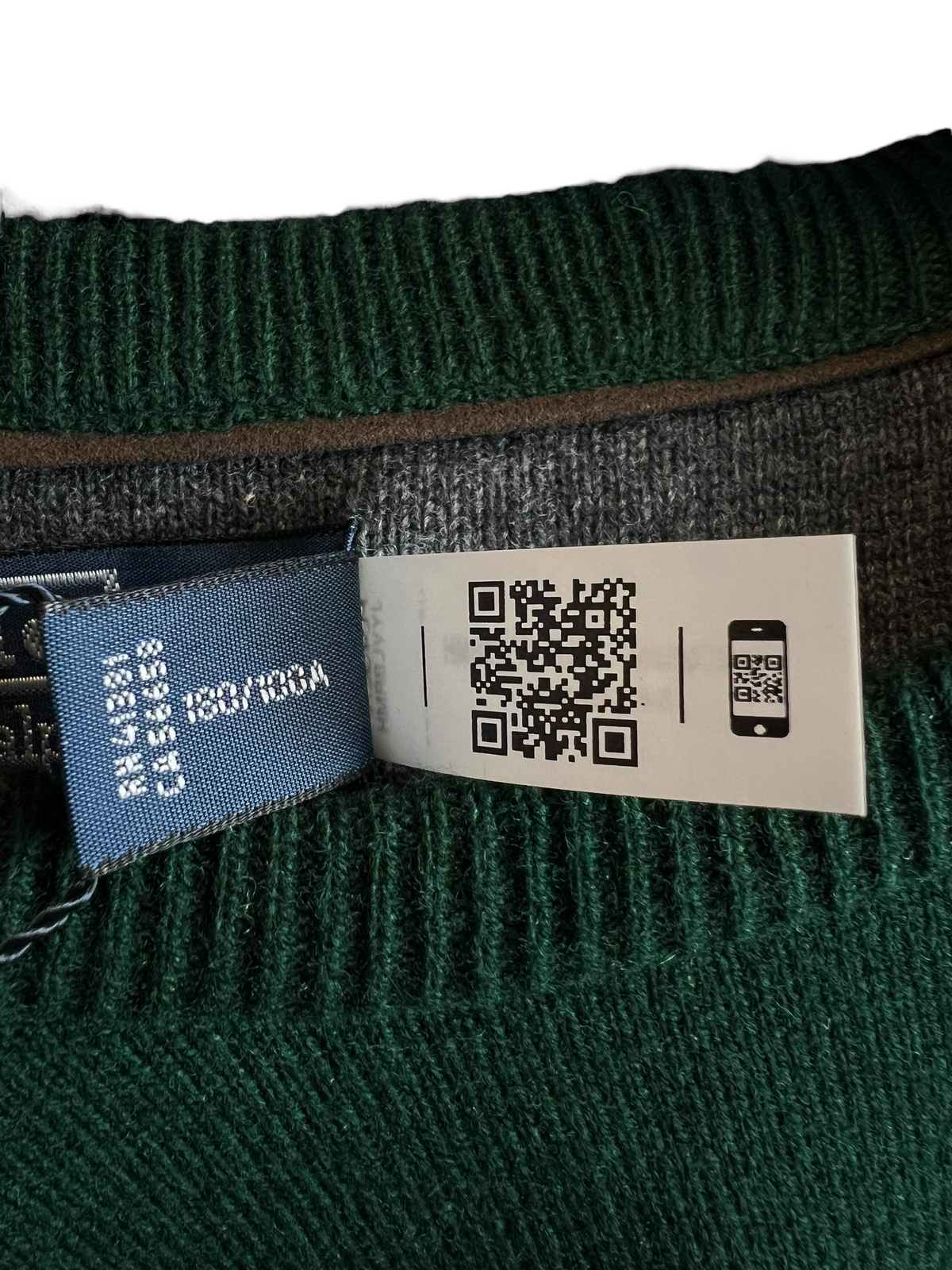 Pull Crewneck Ralph Lauren vert, détail matière et finitions — vue 3