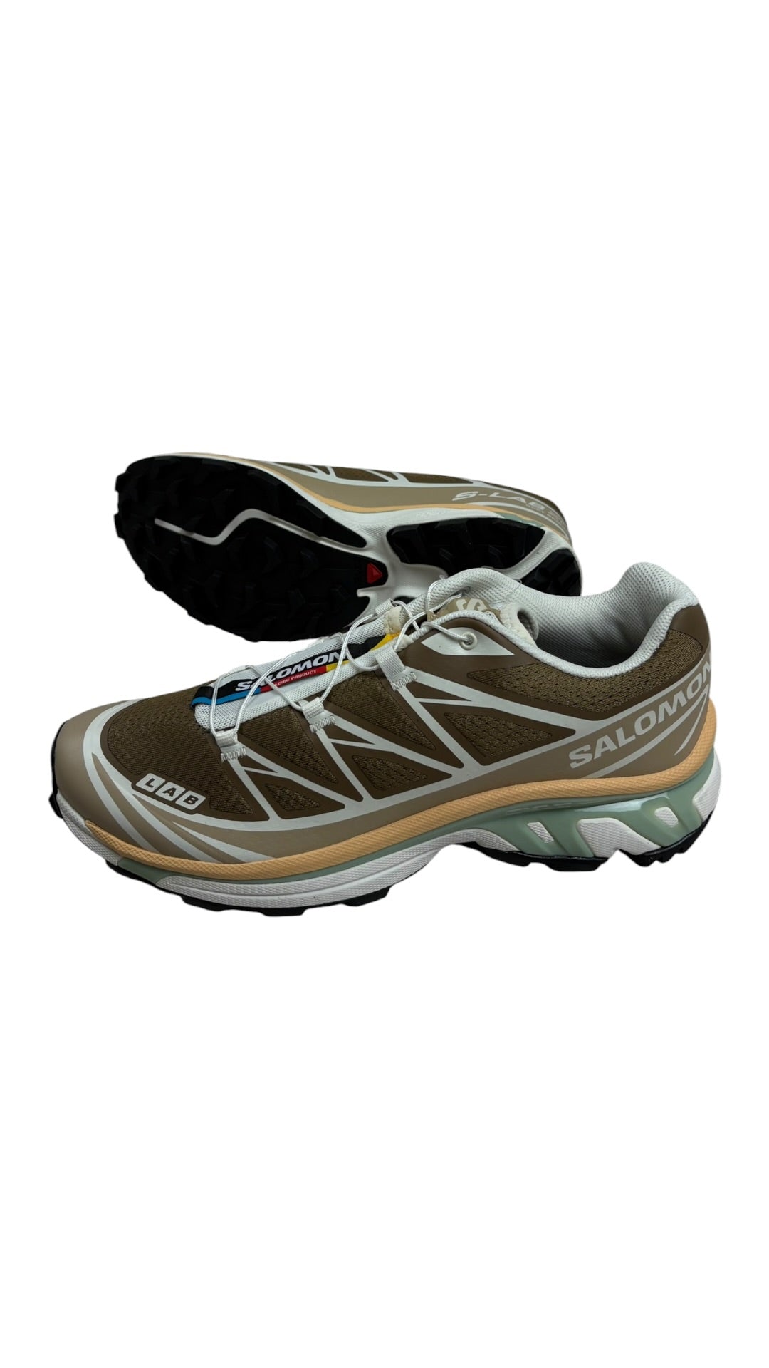 Salomon XT-6 Coyote Brown/Safari/Sahara Sun sneakers, new - Logo and label