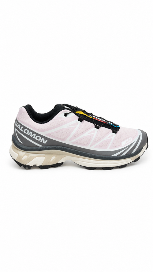 Salomon XT-6 Cloudburst Icy Pink Tapioca Sneakers - Grey / Pink - New