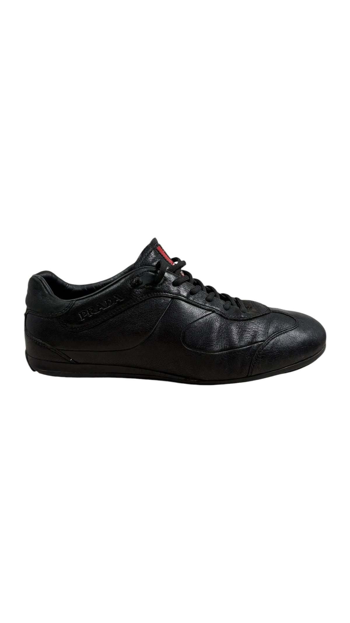 Sneakers Prada Aviator Sport en cuir noir - vue principale de face