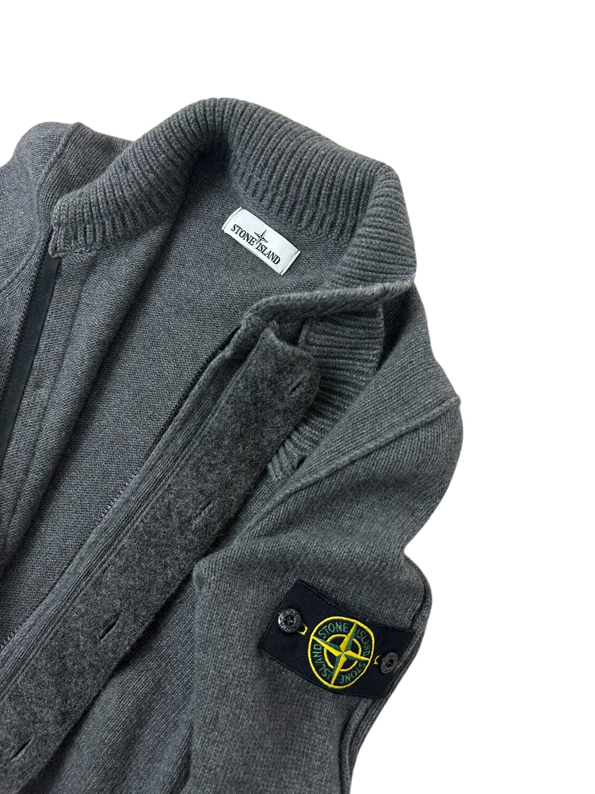 Cardigan Stone Island gris taille S - Détail