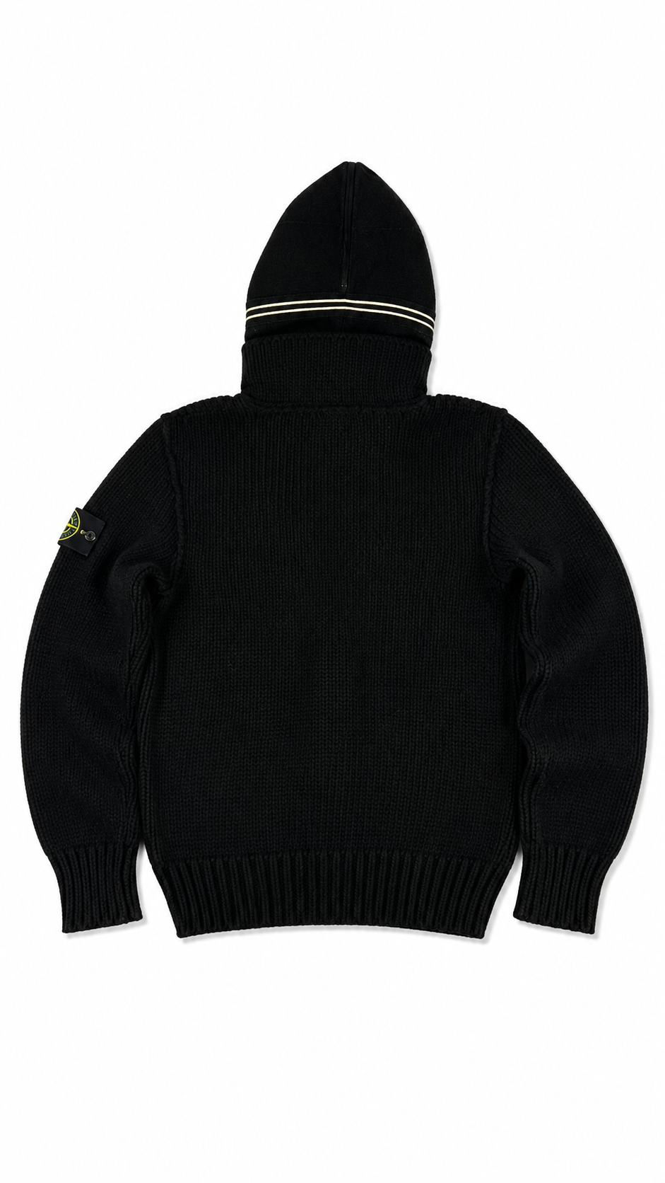 Cardigan Zippé Stone Island en laine noir taille L, vue de dos — vue 2