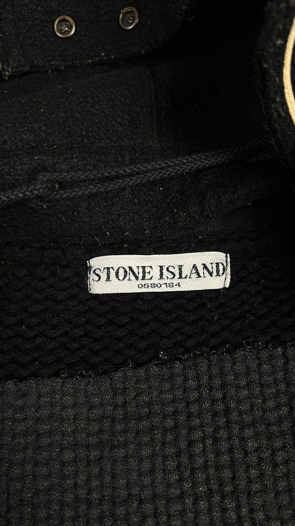 Cardigan Zippé Stone Island en laine noir taille L, détail étiquette — vue 4