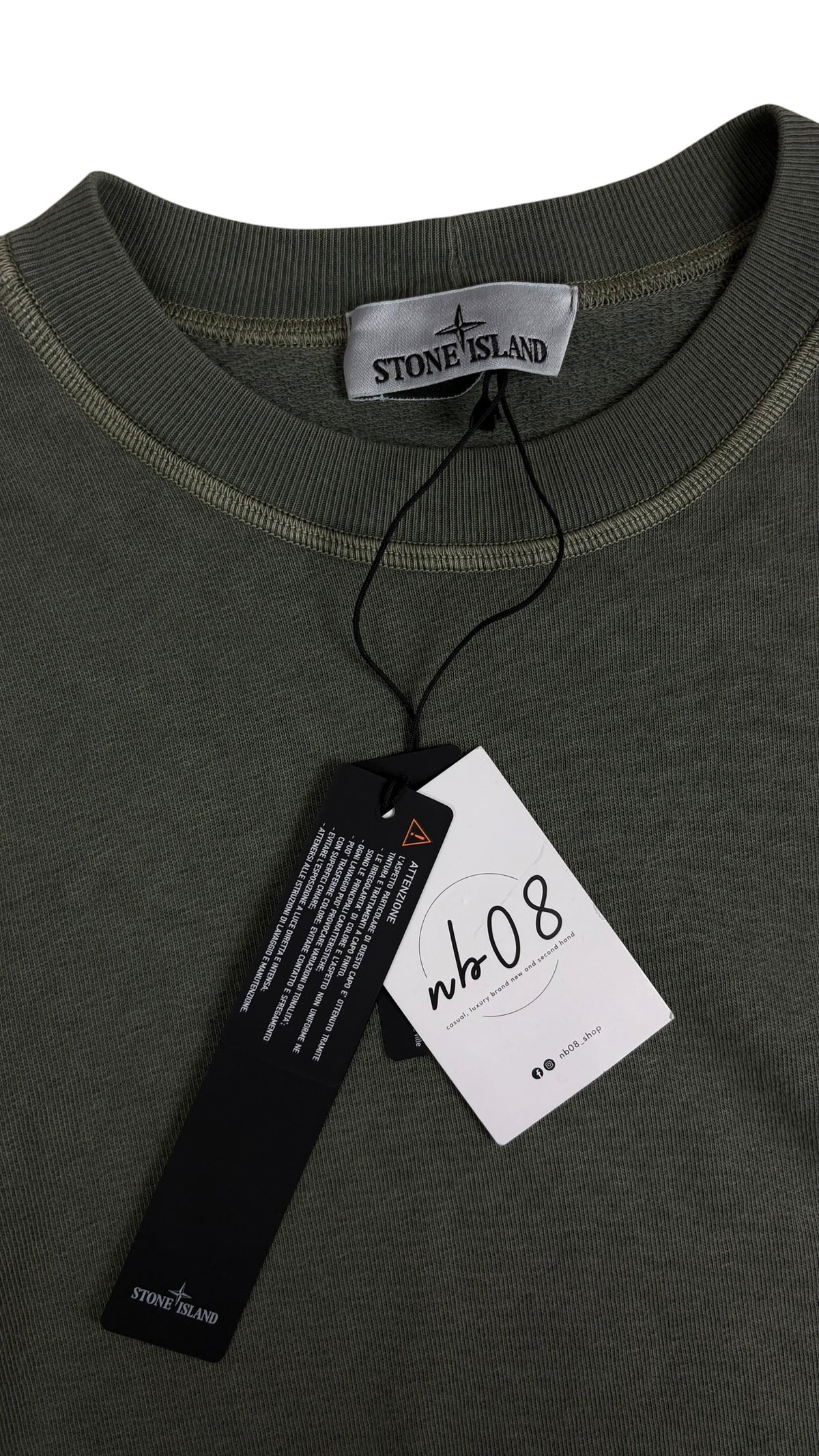 Crewneck Stone Island kaki taille M - vue 3/4