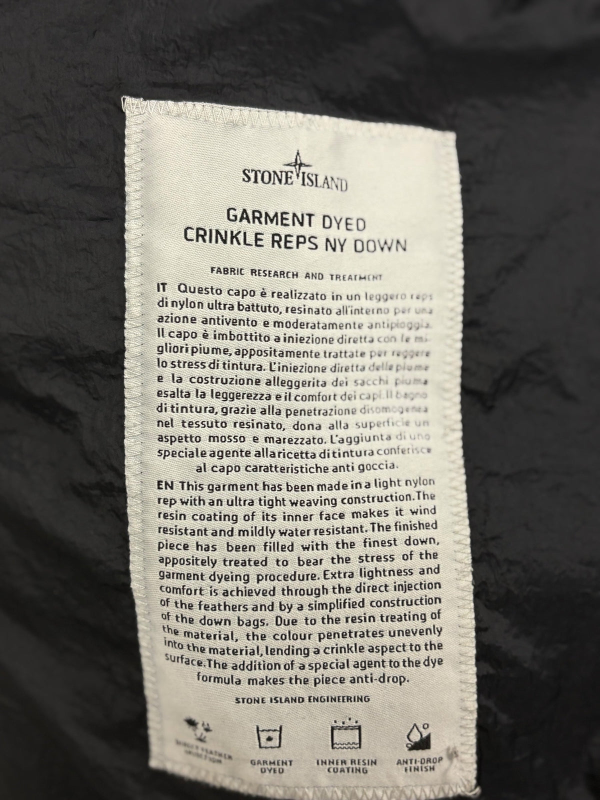 Doudoune Stone Island marine taille M - Vue côté