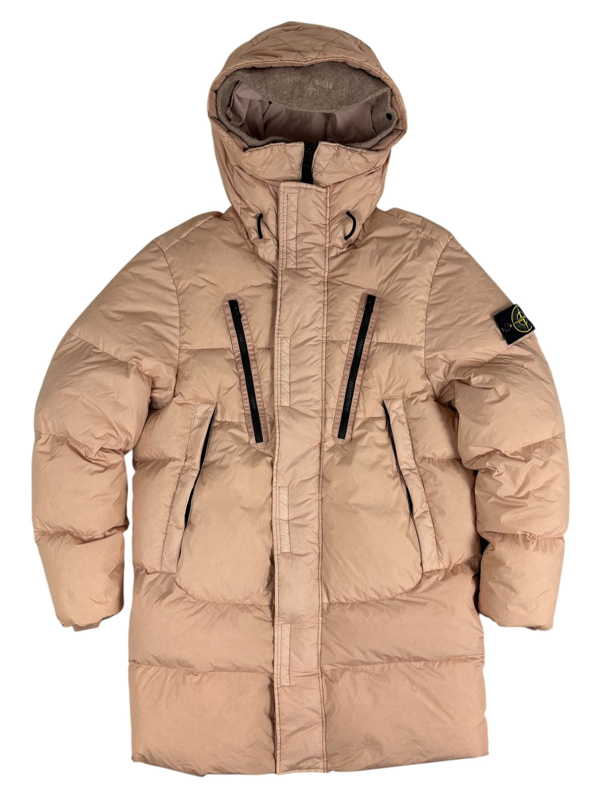 Doudoune Stone Island rose taille L - Vue de face