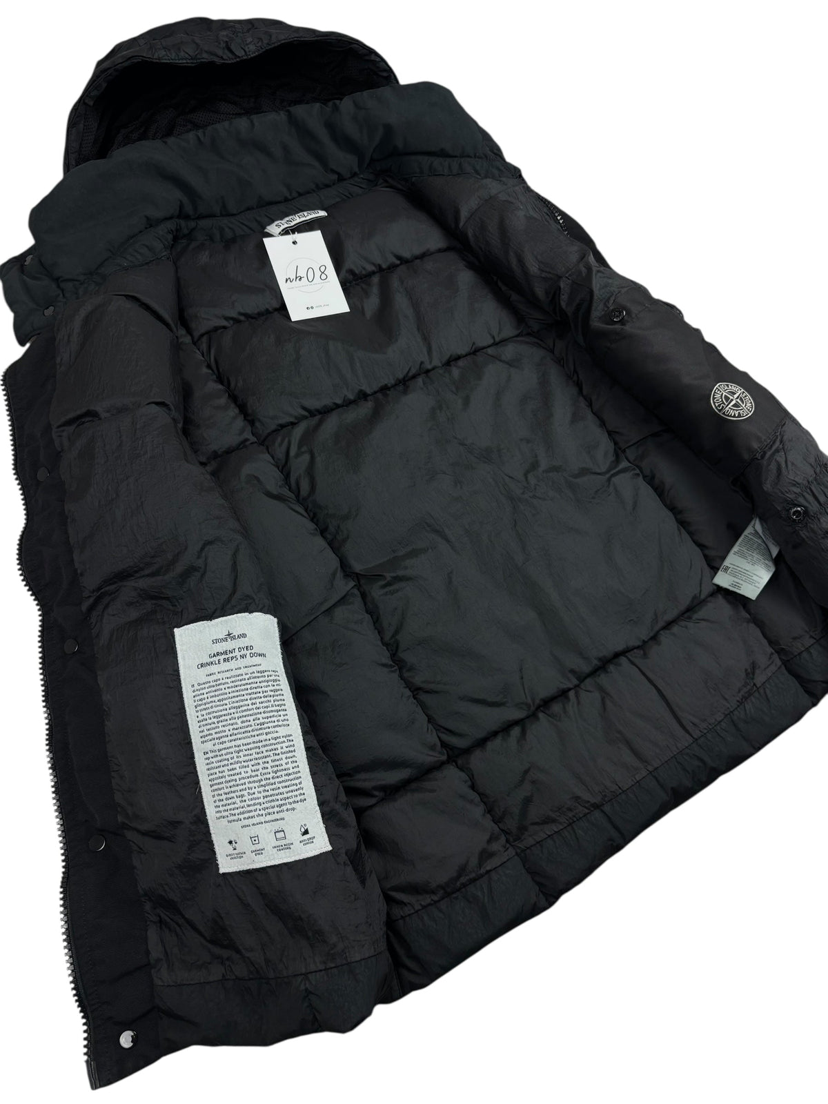 Gilet Stone Island noir taille M - Logo et étiquette