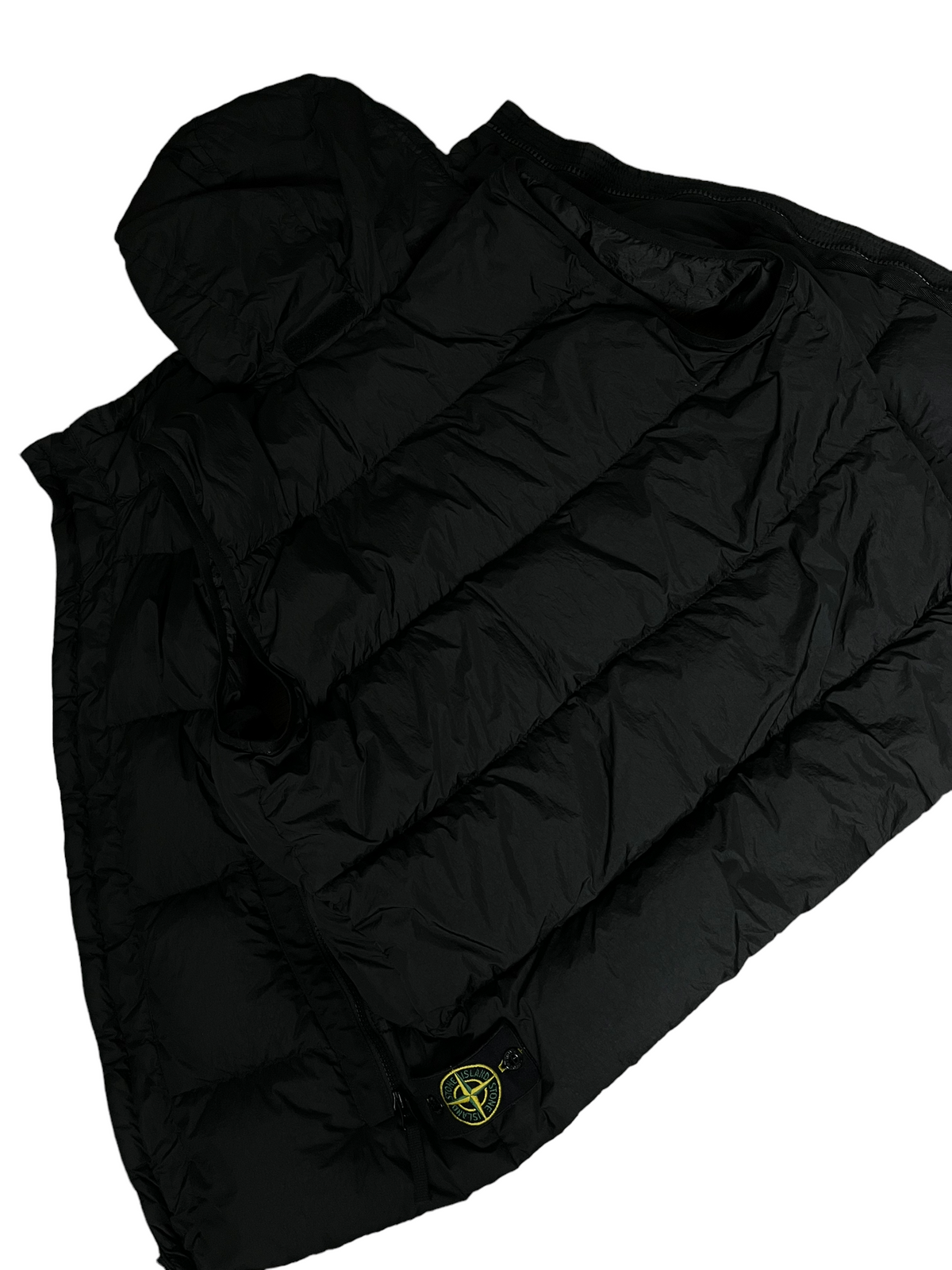 GILET À CAPUCHE STONE ISLAND GARMENT DYED CRINKLE REPS NY DOWN - NB08