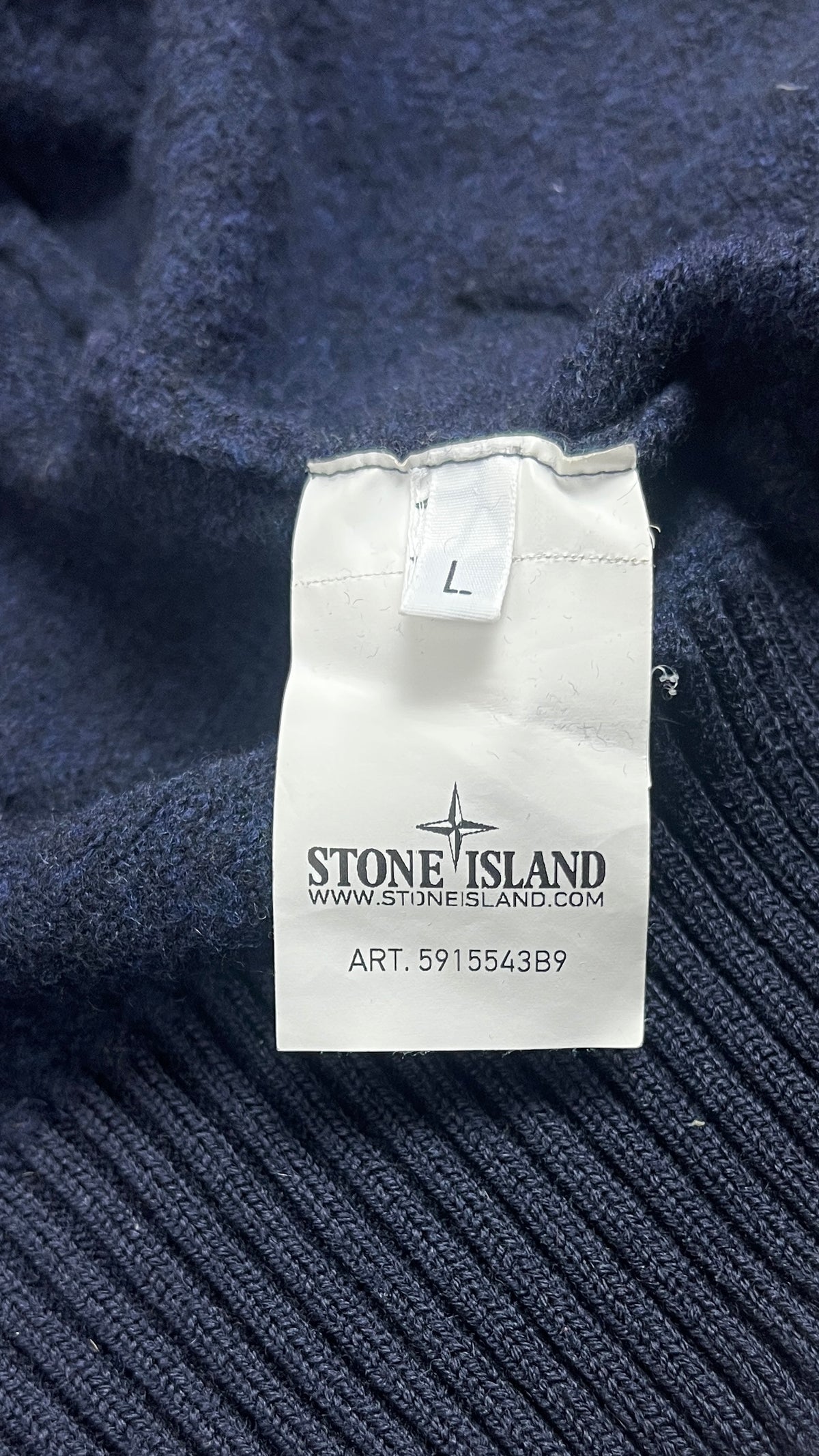 Gilet Zippé à Capuche Stone Island marine, détail étiquettes et finitions — vue 5