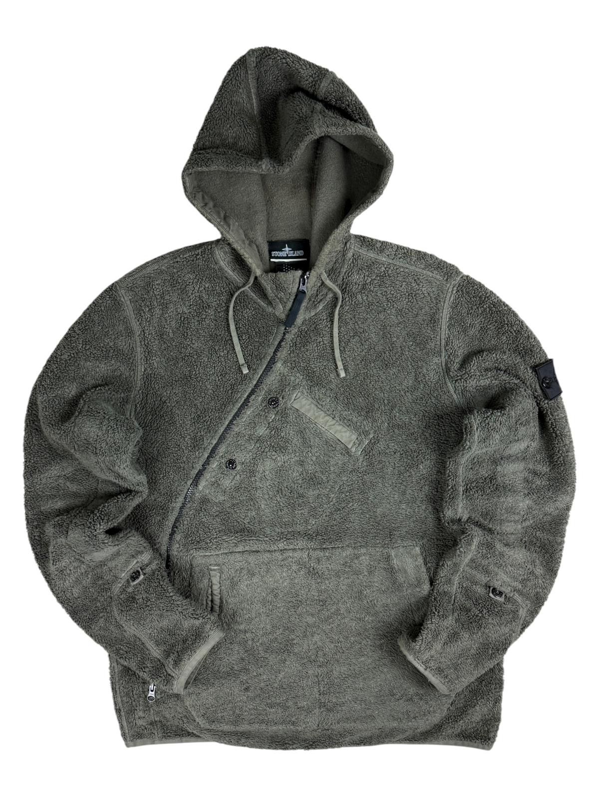Hoodie Stone Island kaki taille L - Vue de face
