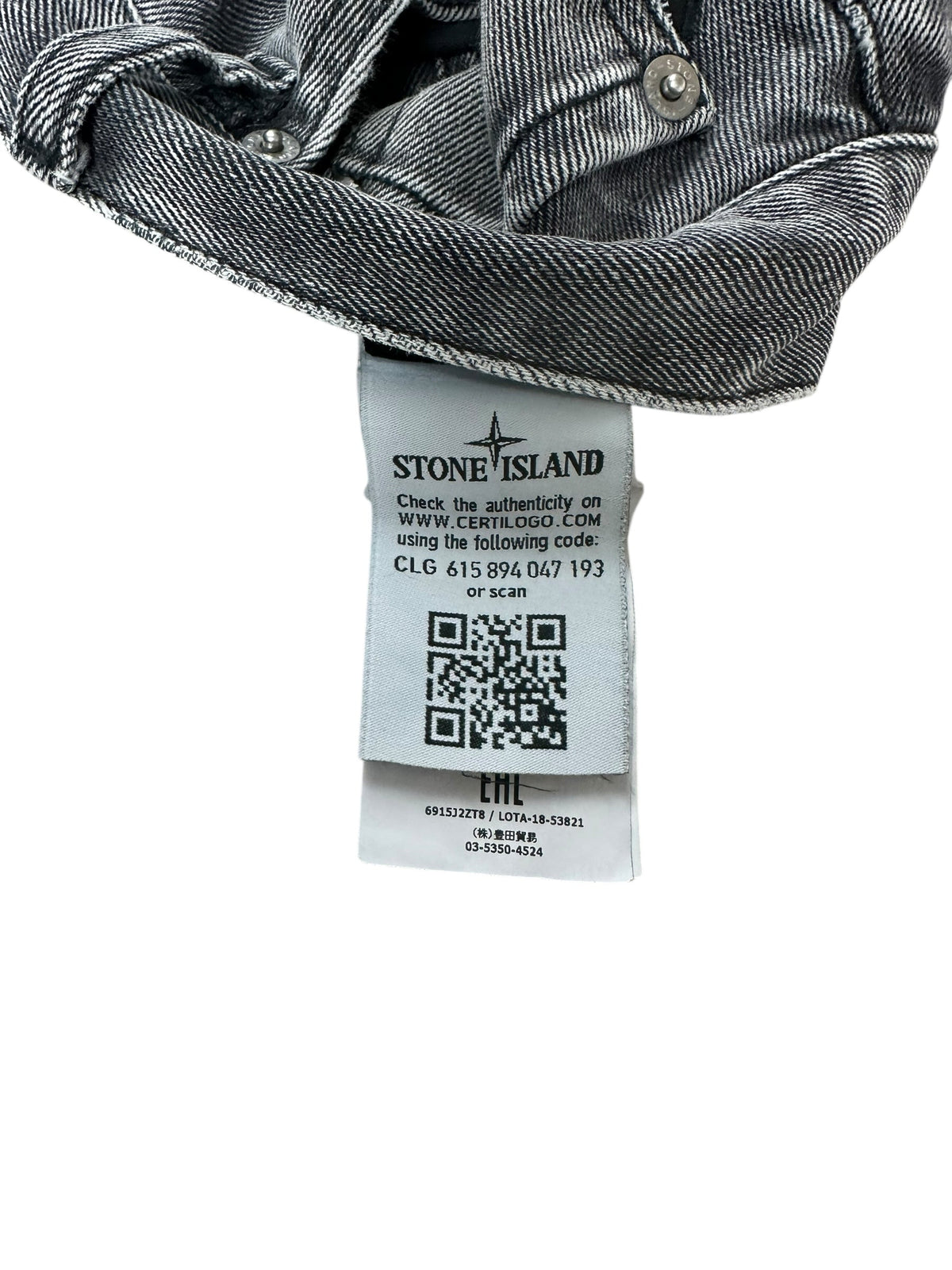 Jean Stone Island gris taille PANTALON W30 - Logo et étiquette