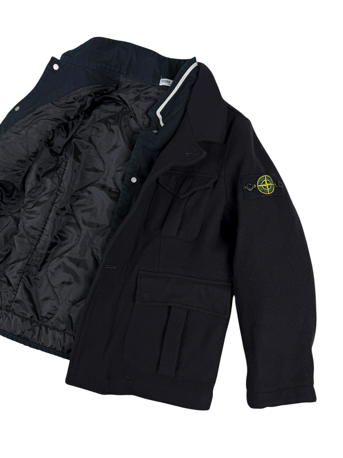 Manteau Stone Island noir taille 10 ans - Détail