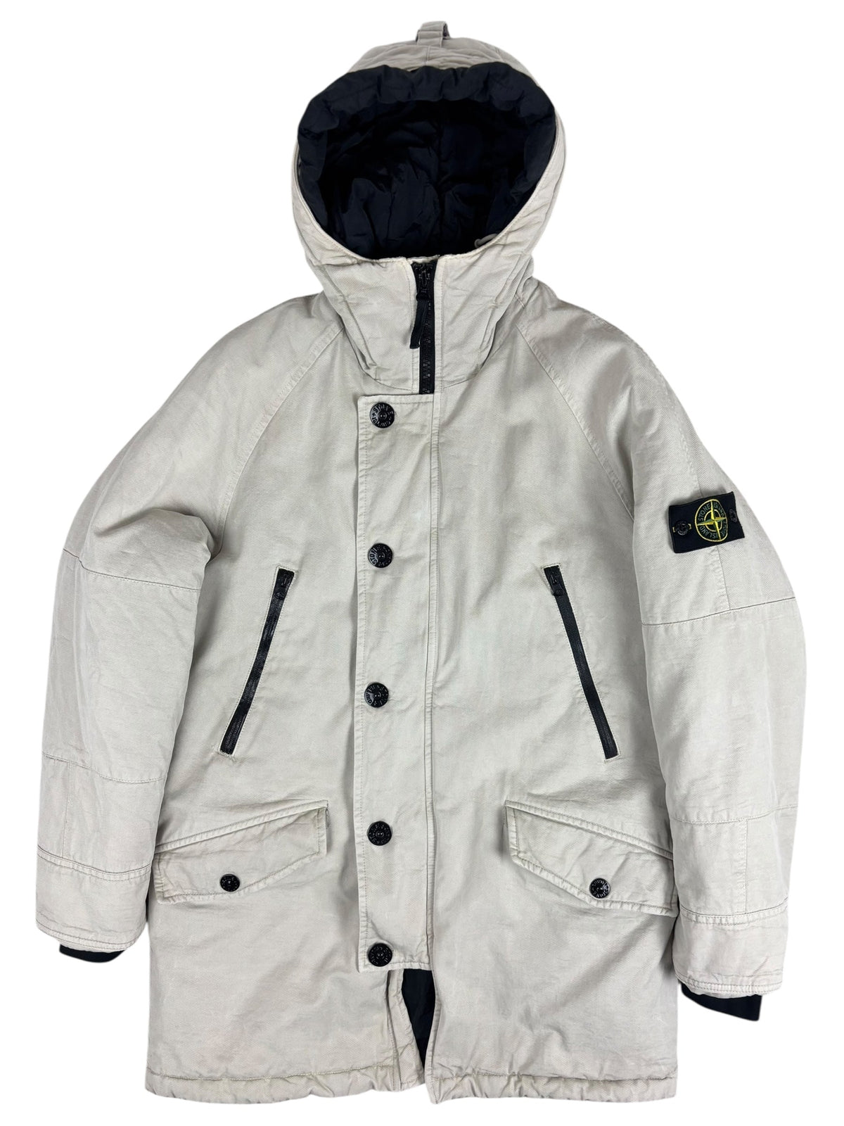 Parka Stone Island crème taille L - Vue de face