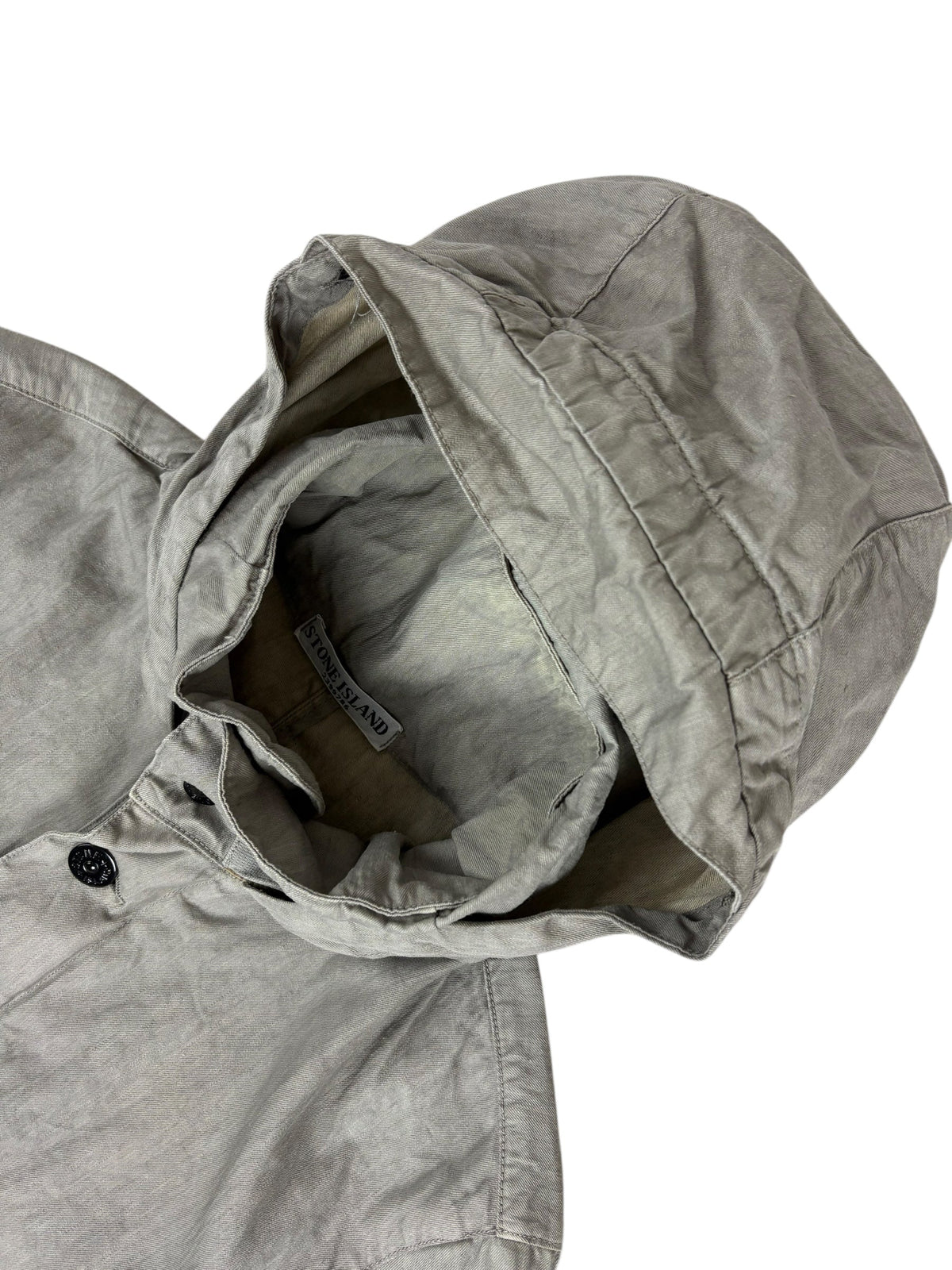 Parka Stone Island kaki grisé taille M - Détail