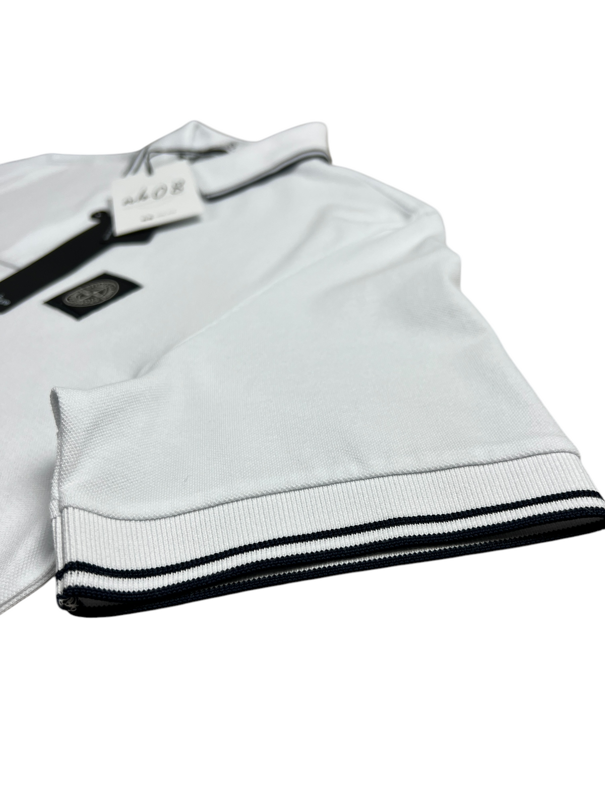 Polo Stone Island blanc taille S - Détail