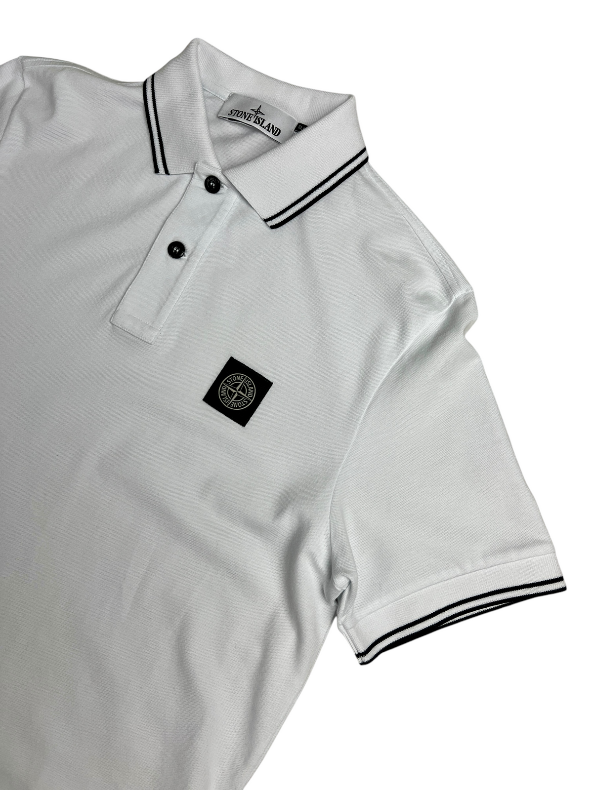 Polo Stone Island blanc taille S - Vue côté