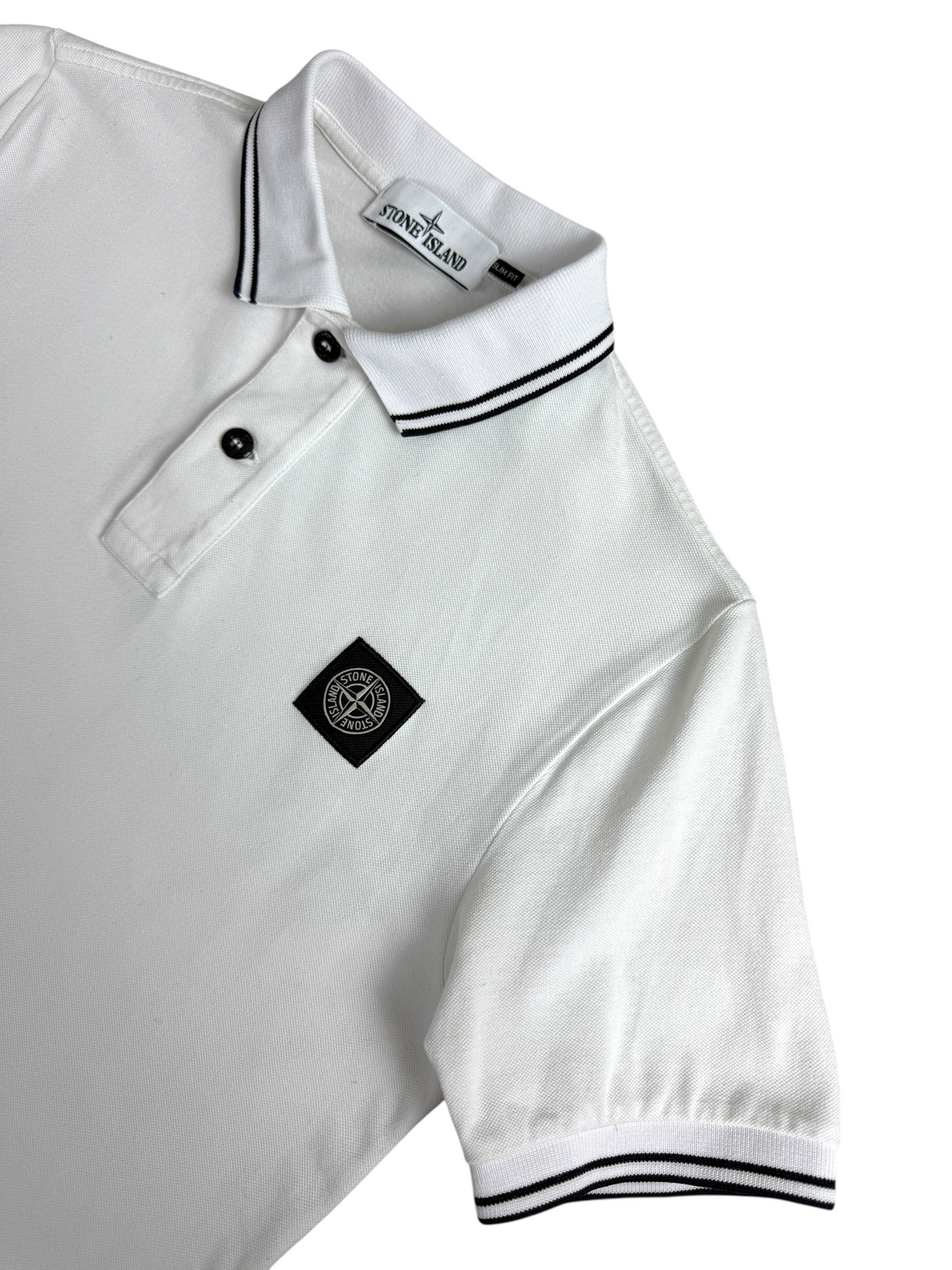 Polo Stone Island blanc taille S - Vue de dos