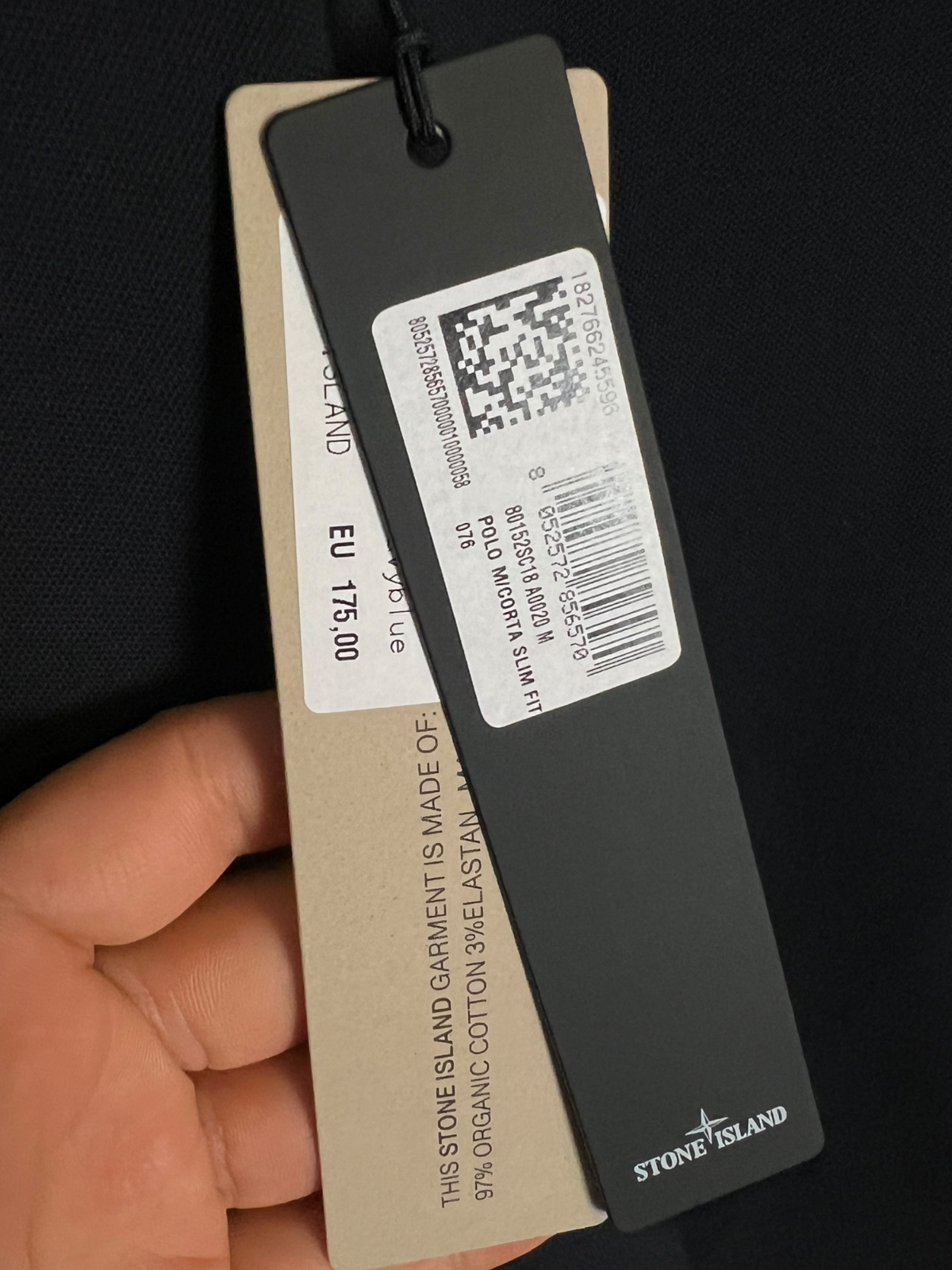 Polo Stone Island bleu marine taille M - Vue côté
