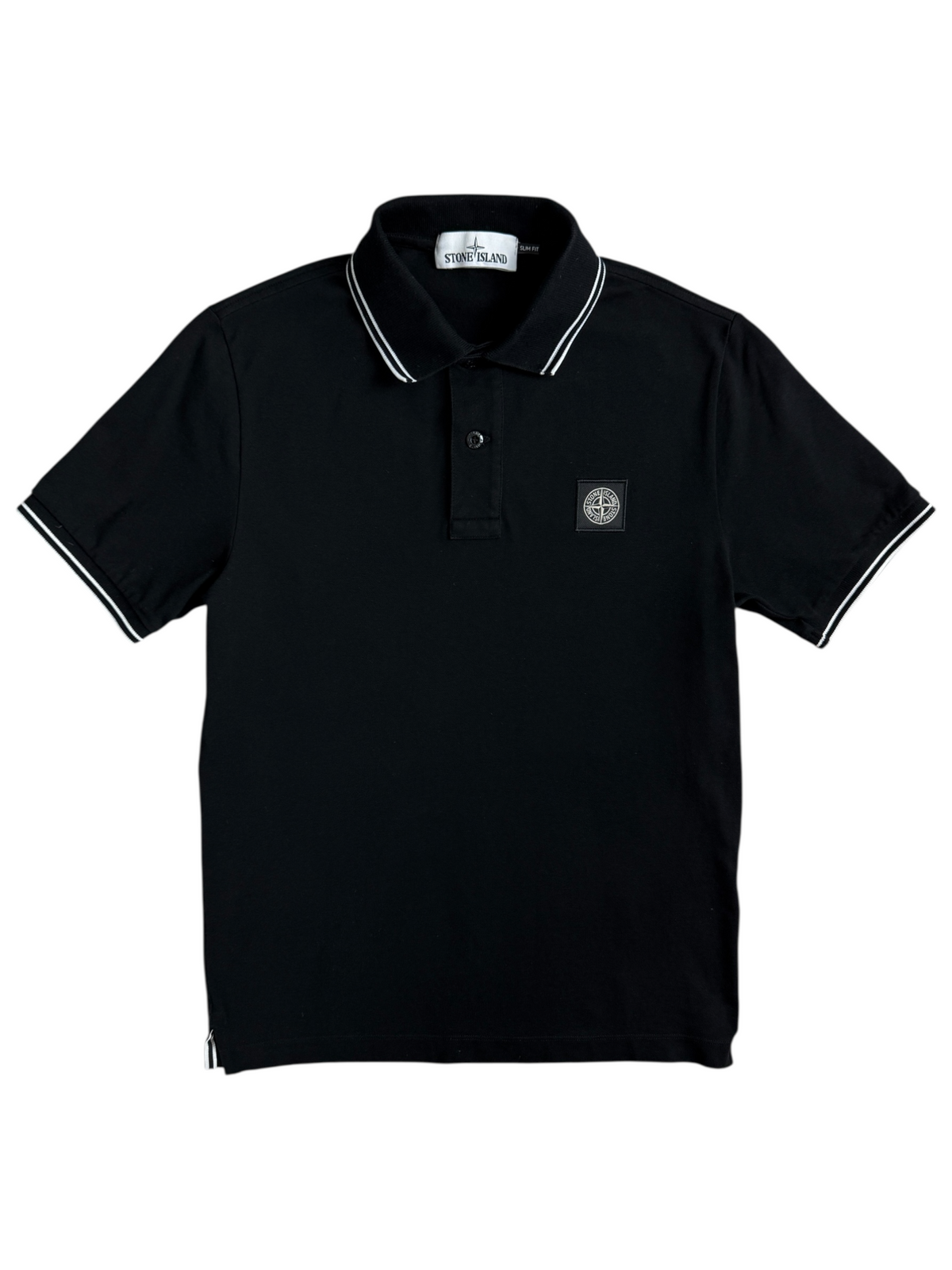 Polo Stone Island noir taille S - Vue de face