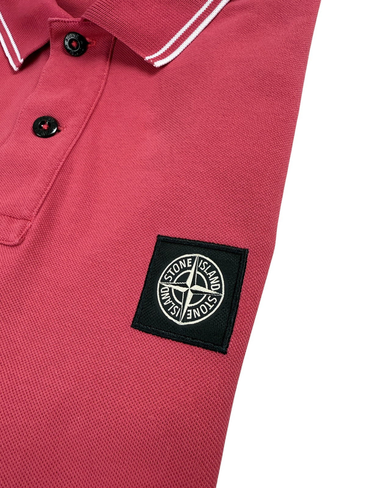 Polo Stone Island rose taille S - Détail