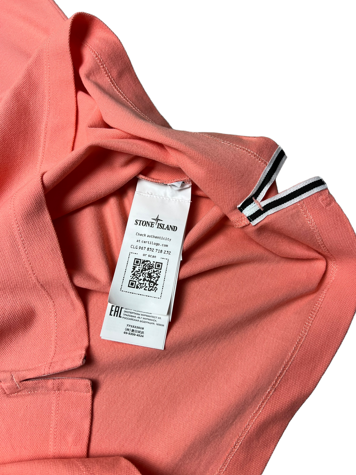 Polo Stone Island rose taille S - Vue de dos