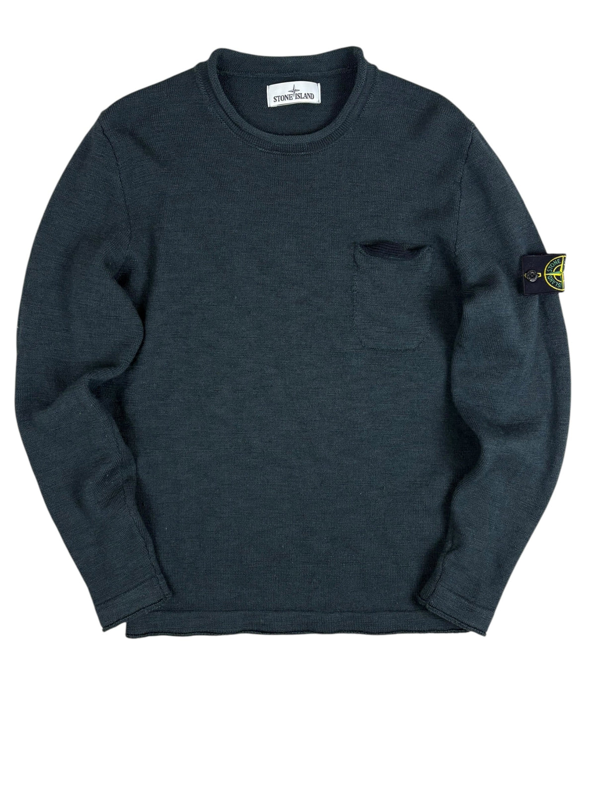 Pull Stone Island bleu pétrole taille XL - Vue de face