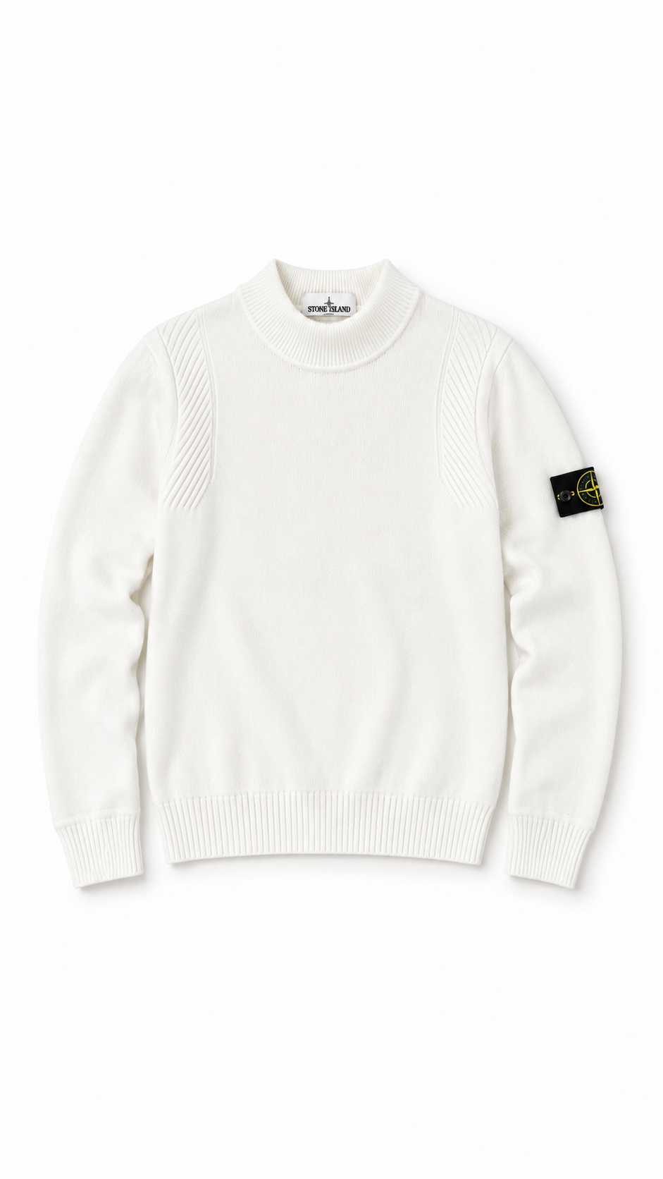 Pull Col Montant Stone Island blanc taille S, seconde main authentifiée NB08 — vue 1
