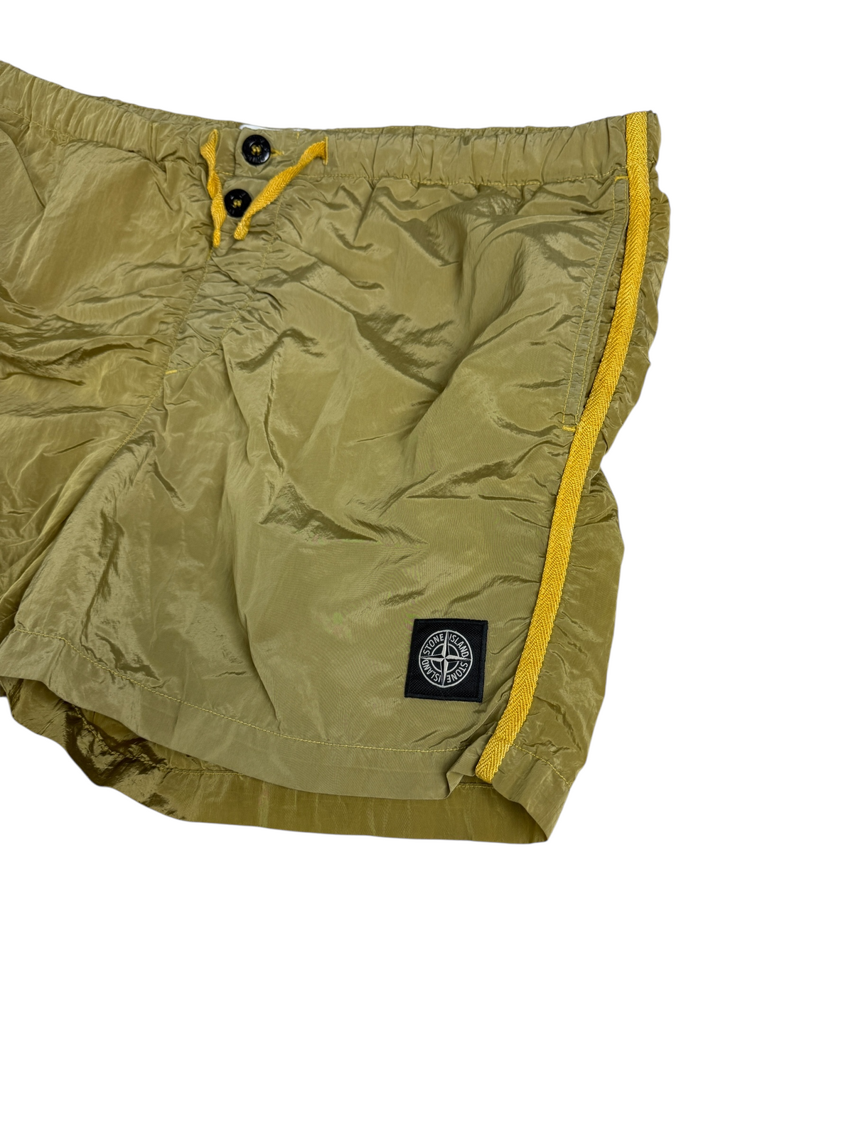 Short Stone Island jaune métallisé taille L - Vue de dos