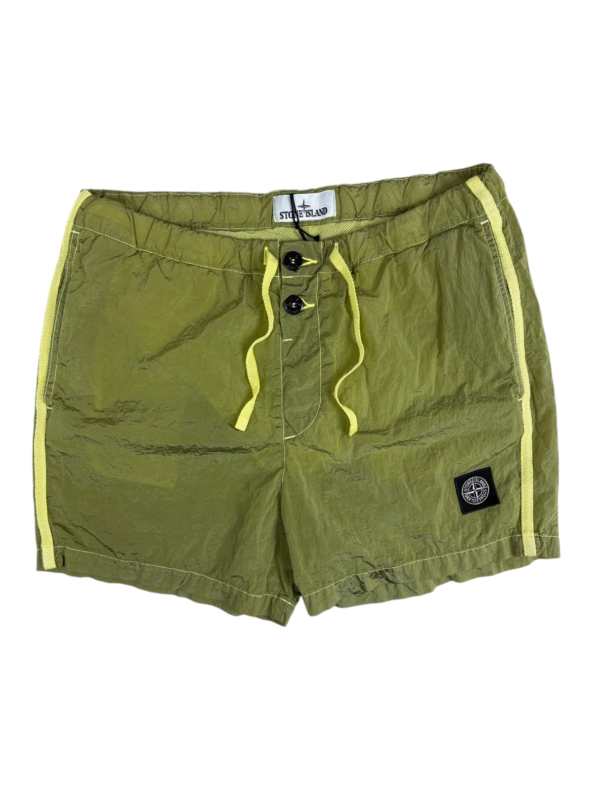 Short Stone Island jaune métallisé taille S - Vue de face