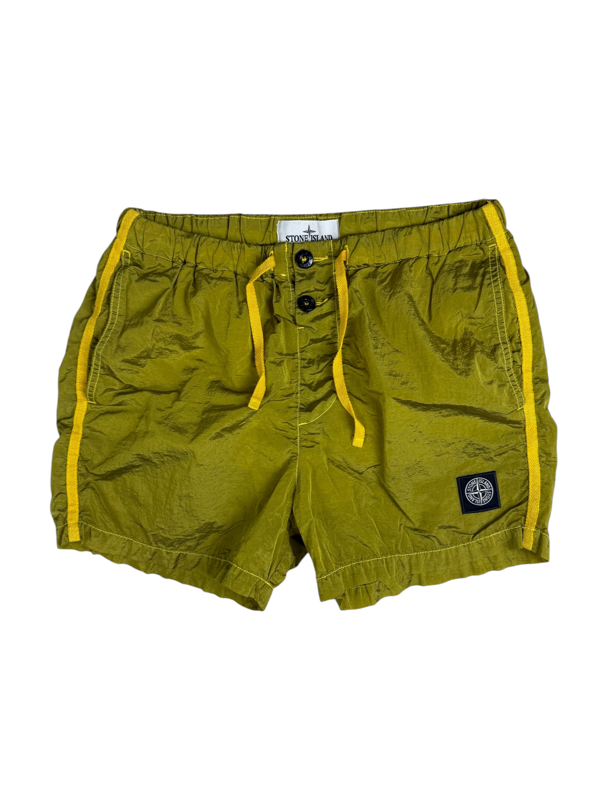 Short Stone Island jaune métallisé taille S - Vue de face