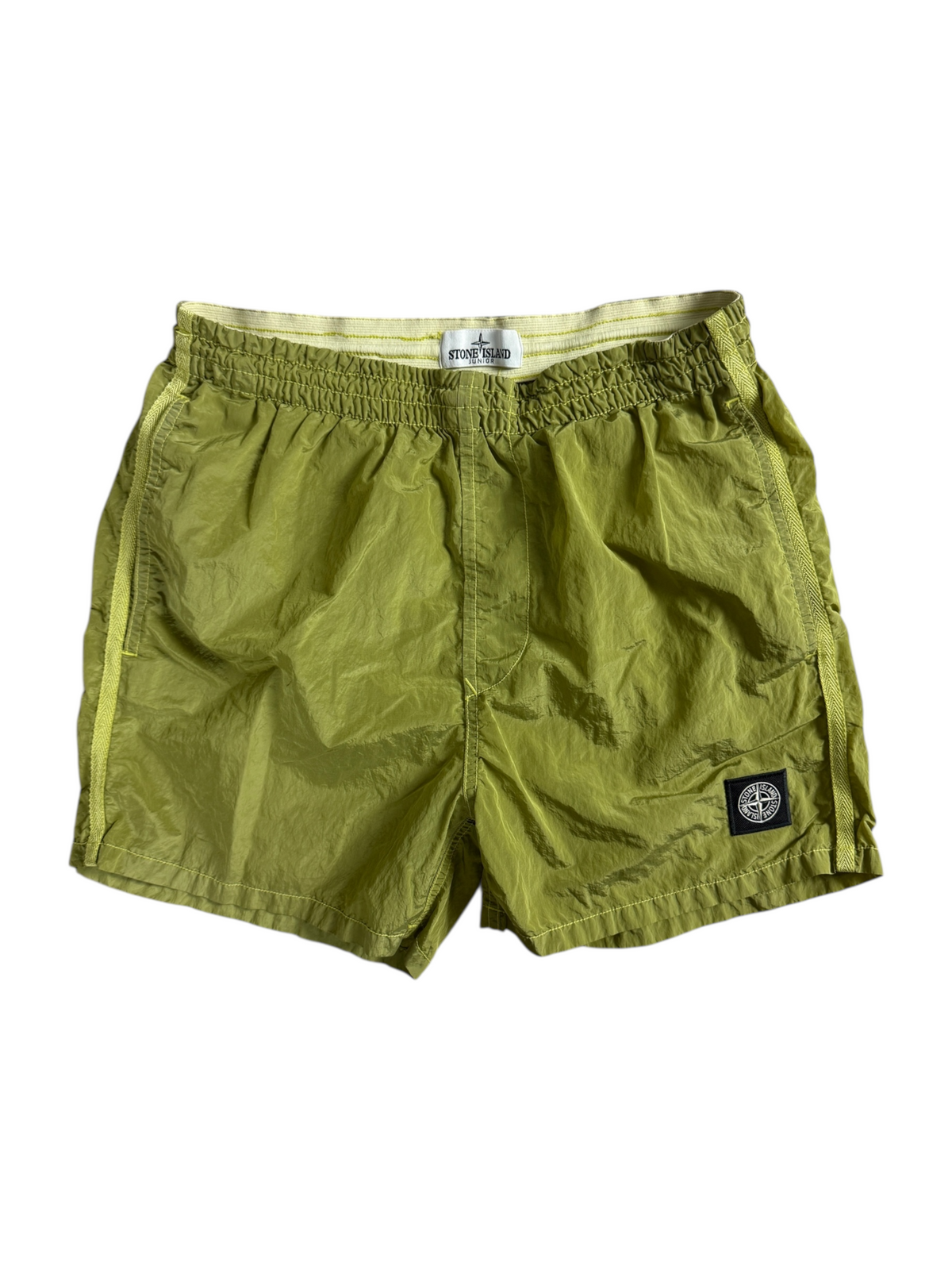 Short Stone Island vert métallisé taille XS - Vue de face