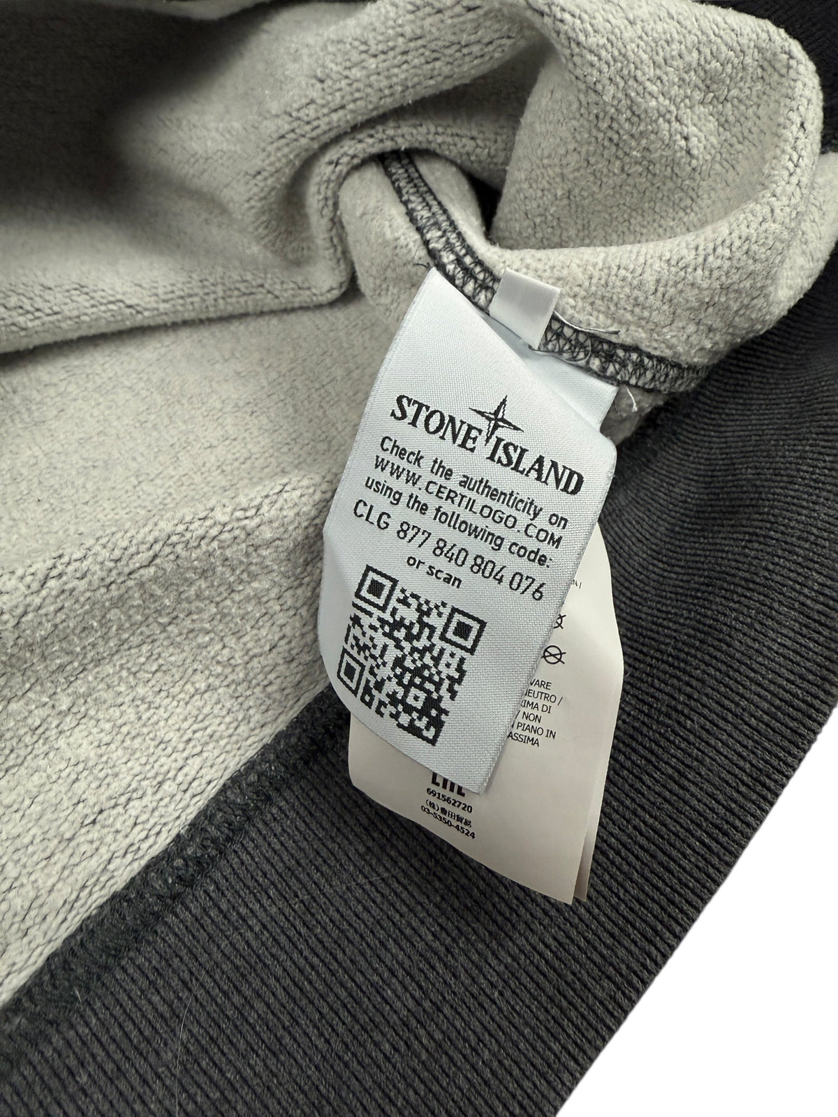 Sweat Stone Island gris taille L - Détail