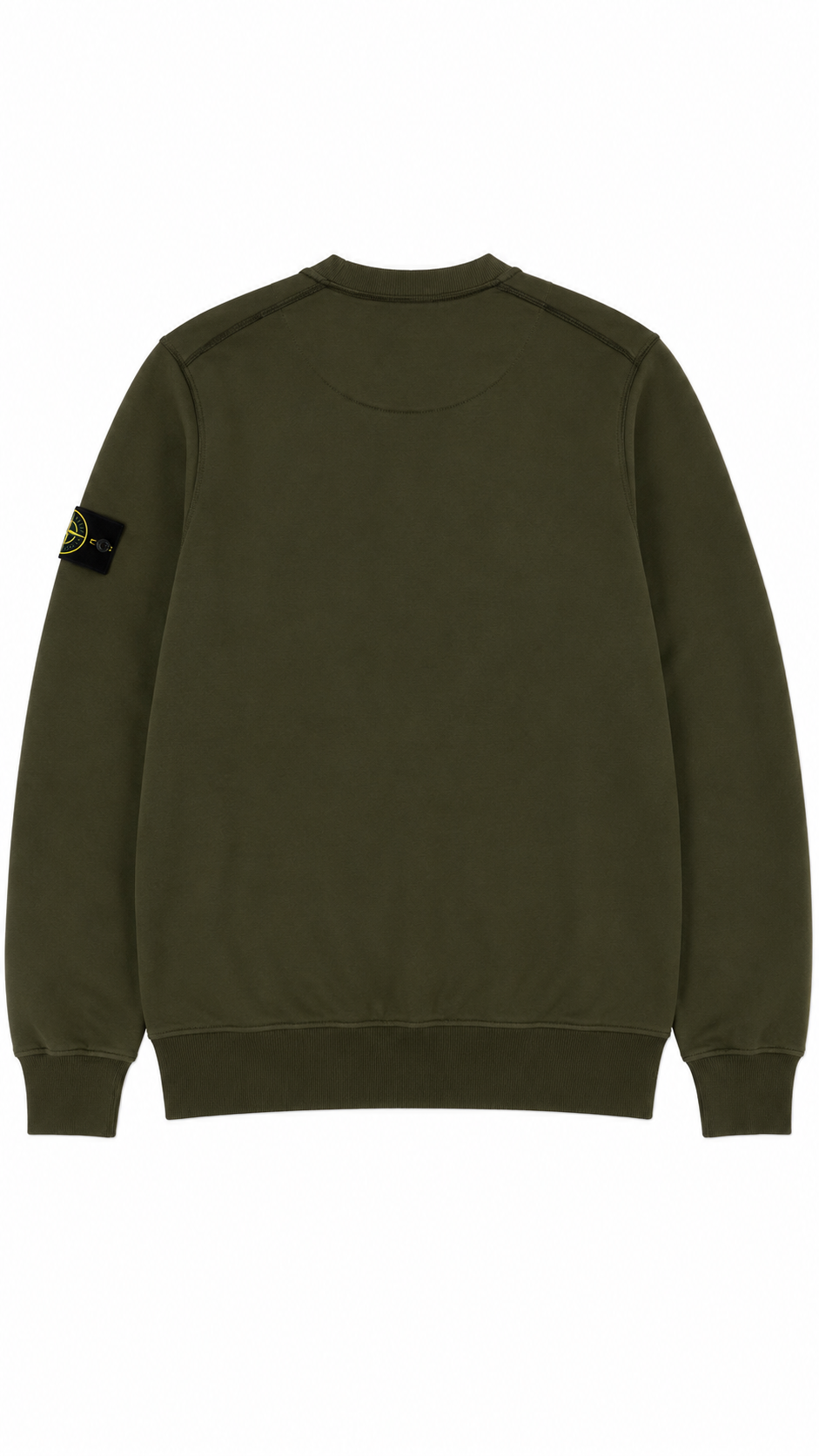 Sweat-shirt Crewneck Stone Island kaki, vue de dos — vue 2