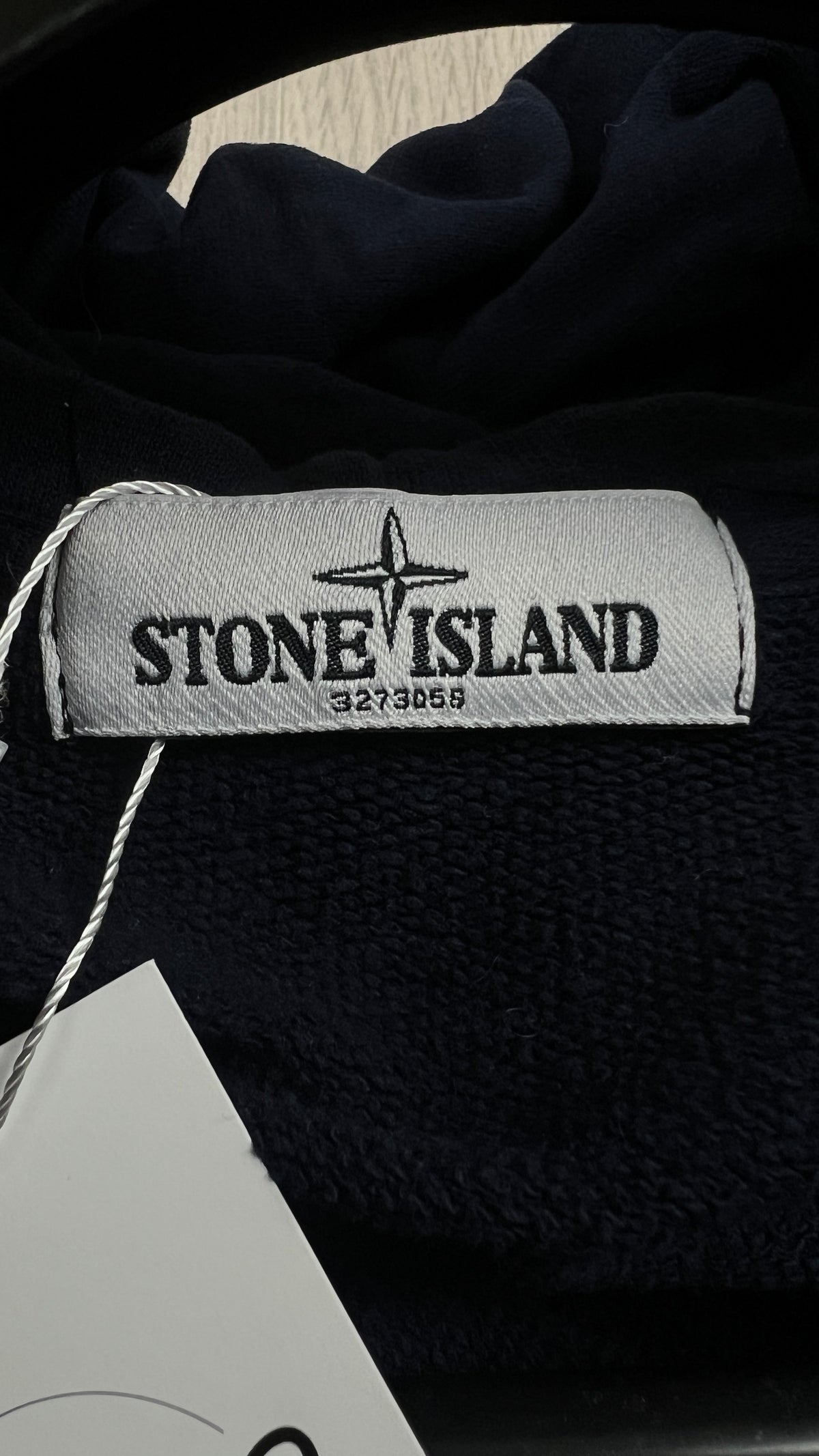 Sweat Zippé à Capuche Stone Island marine, détail étiquettes et finitions — vue 5
